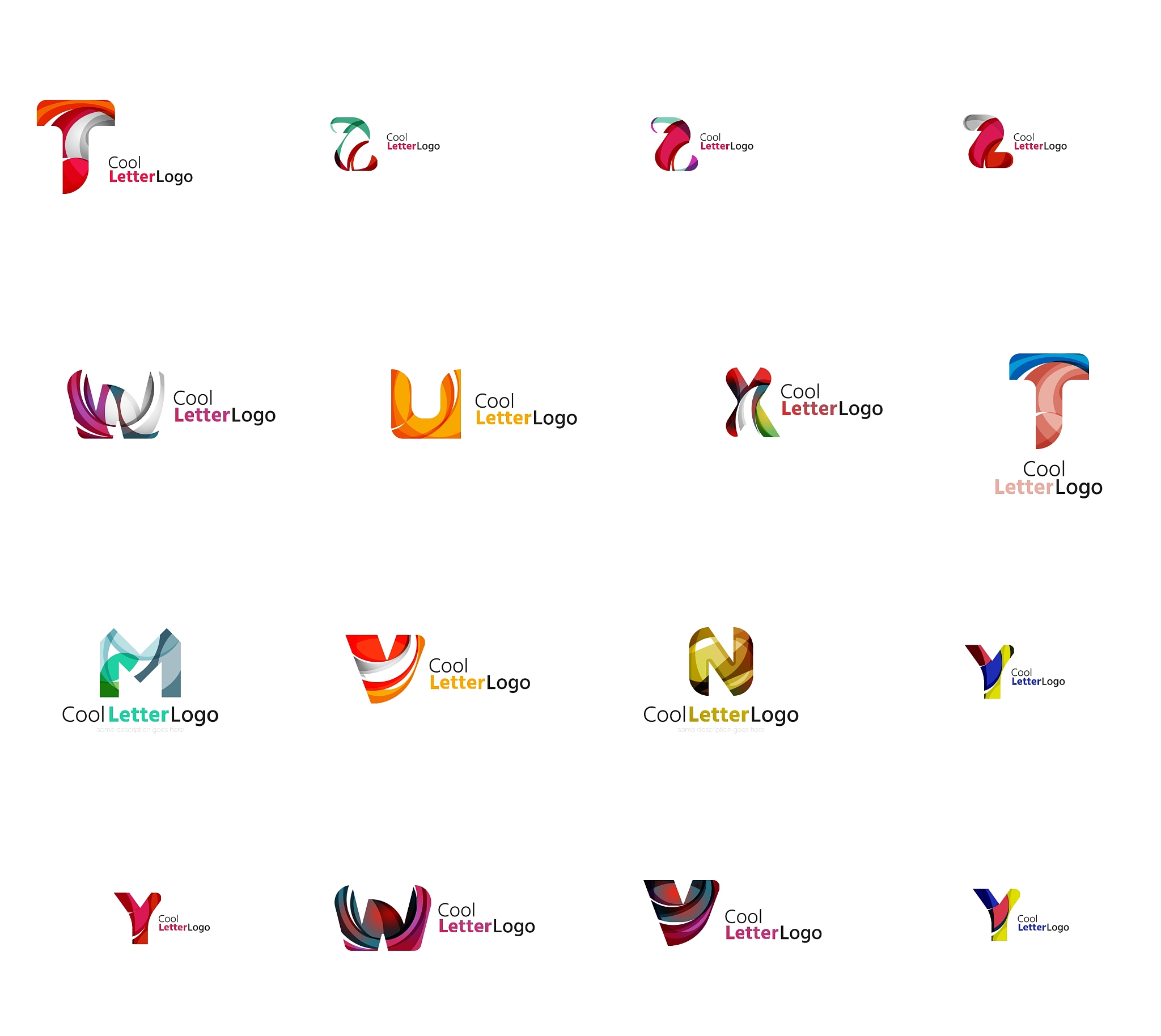 set of universal company logo ideas business icon