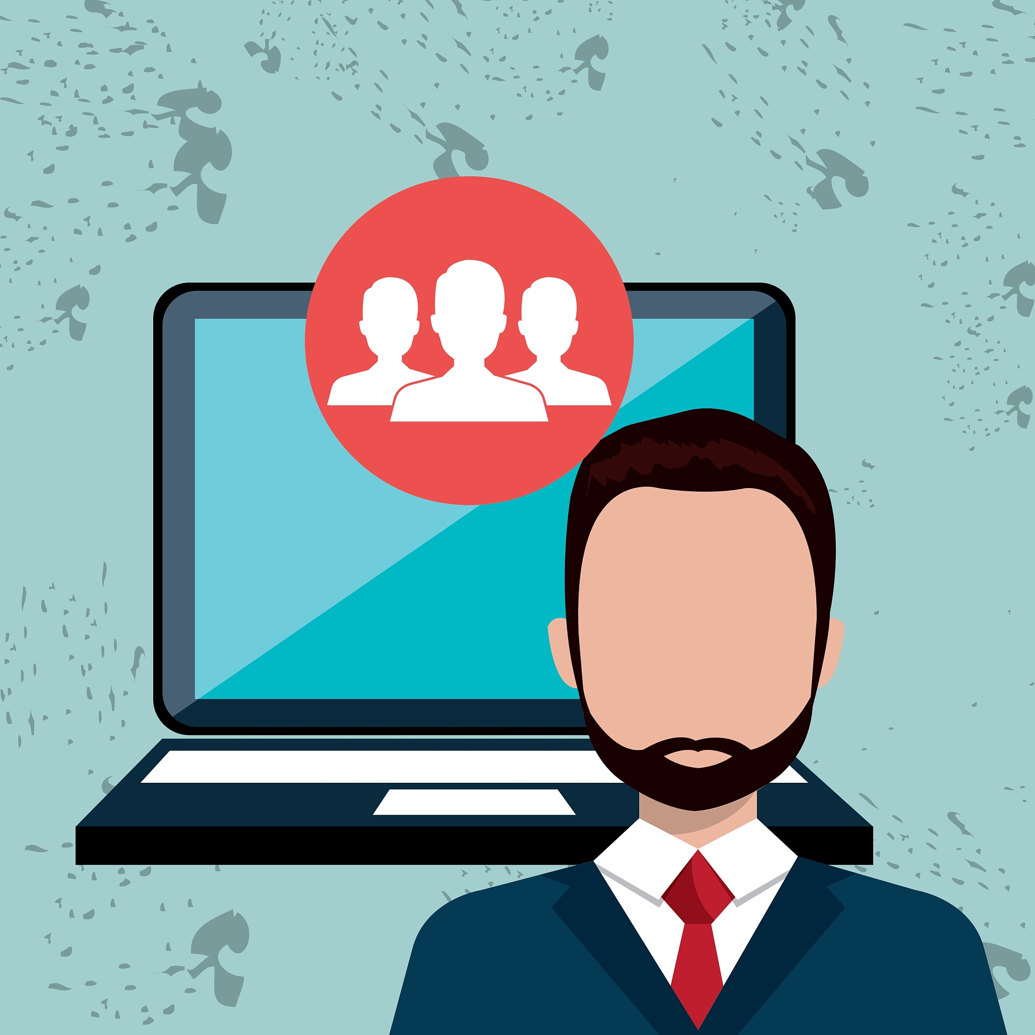 man laptop group web