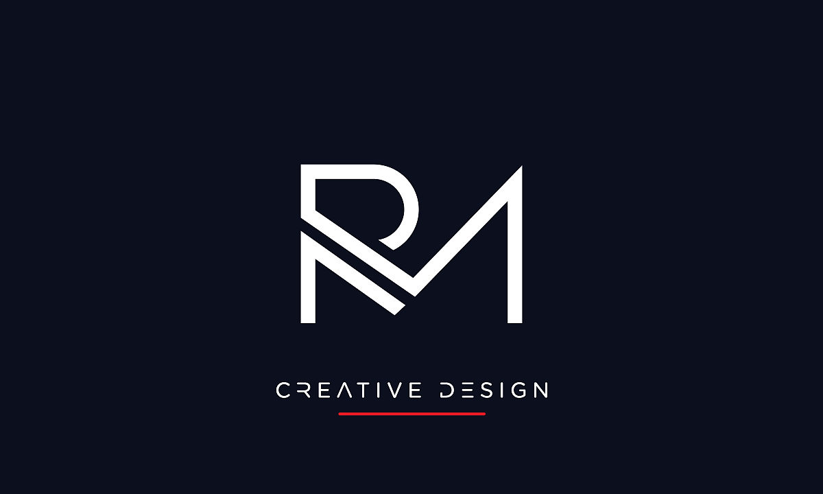 rm, mr字母抽象的豪华标志图标矢量字母组合