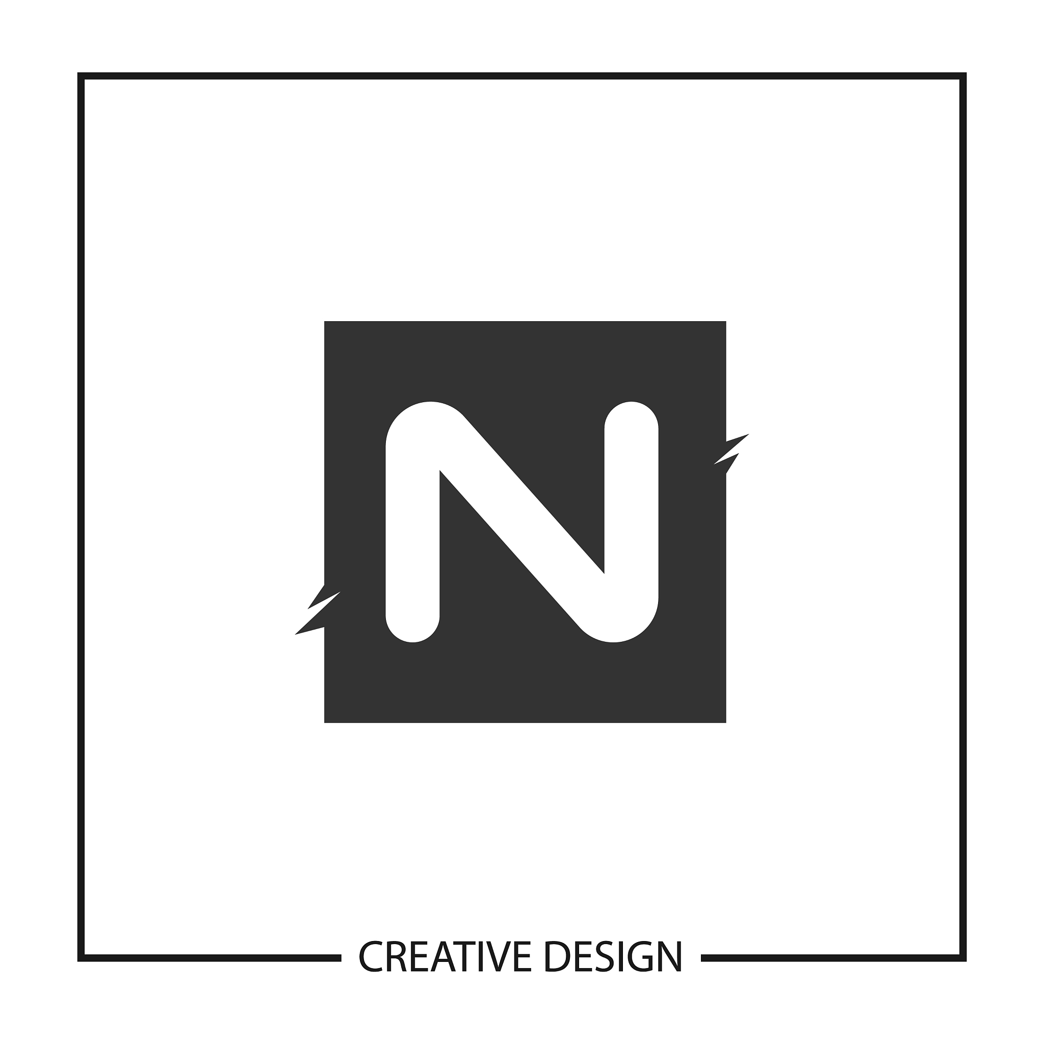 initial letter n logo template design