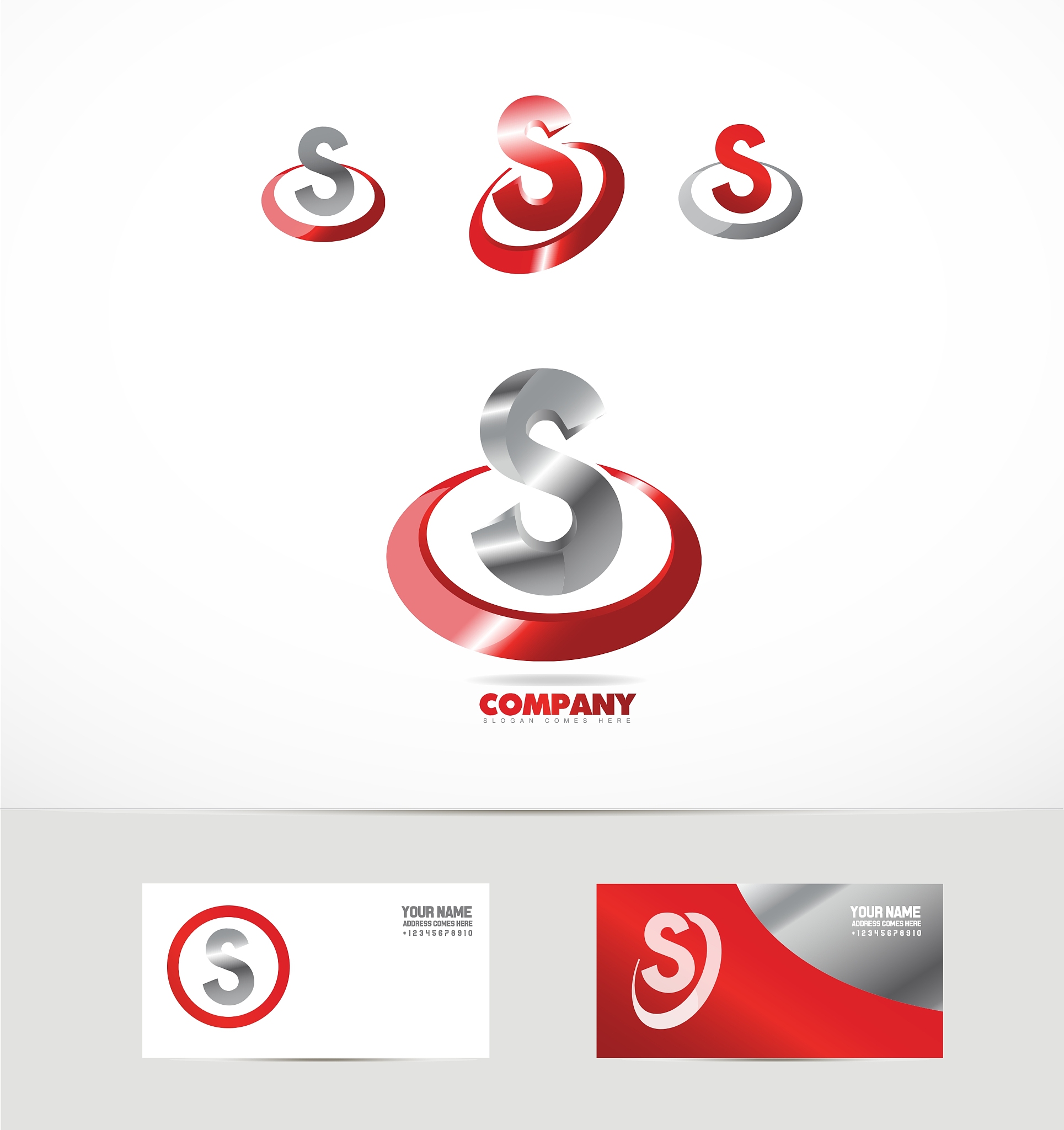 letter s red metal logo icon