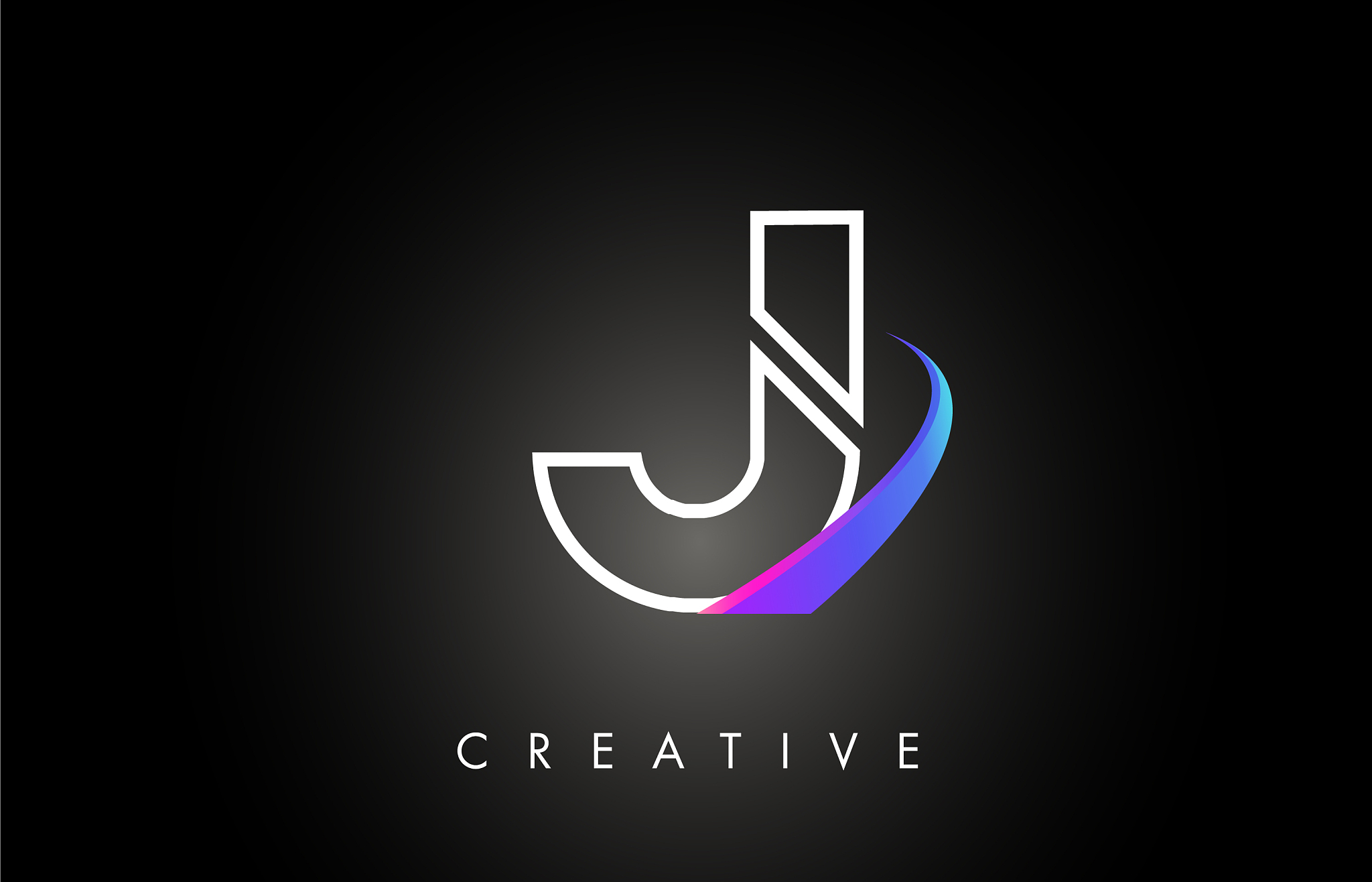 j trendy modern letter logo design monogram and