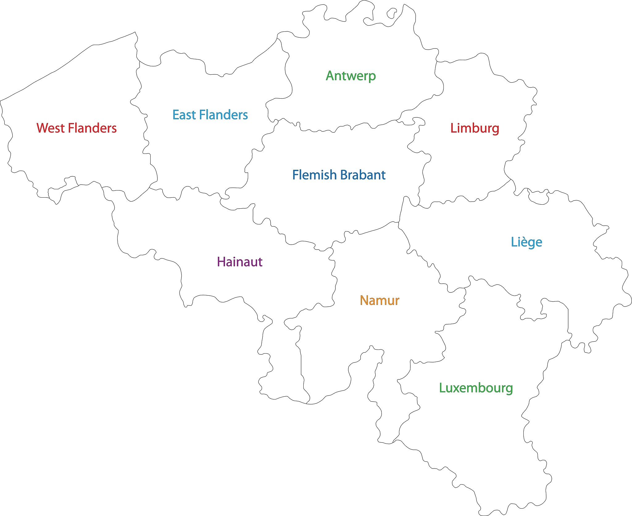 outline belgium map