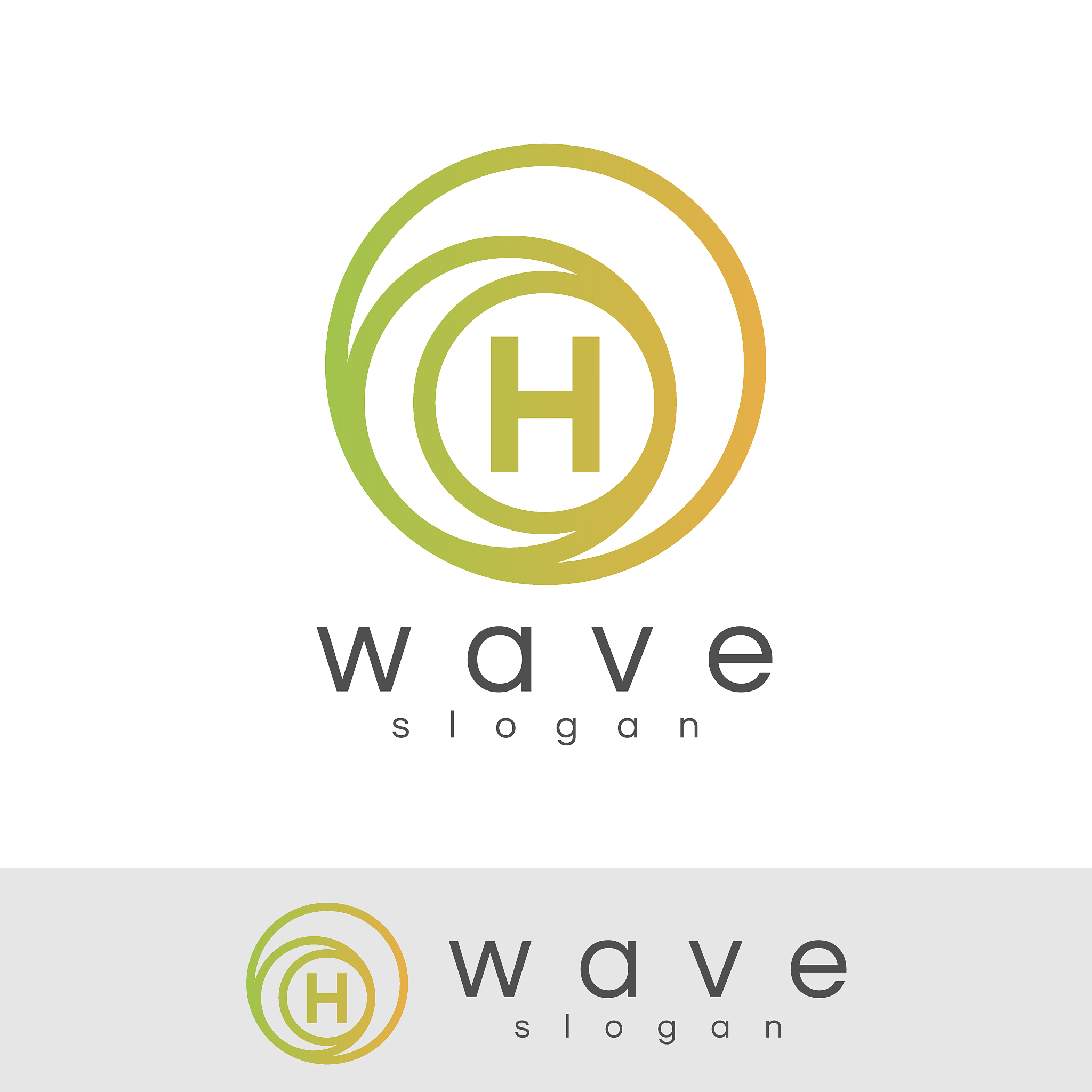 wave initial letter h icon design