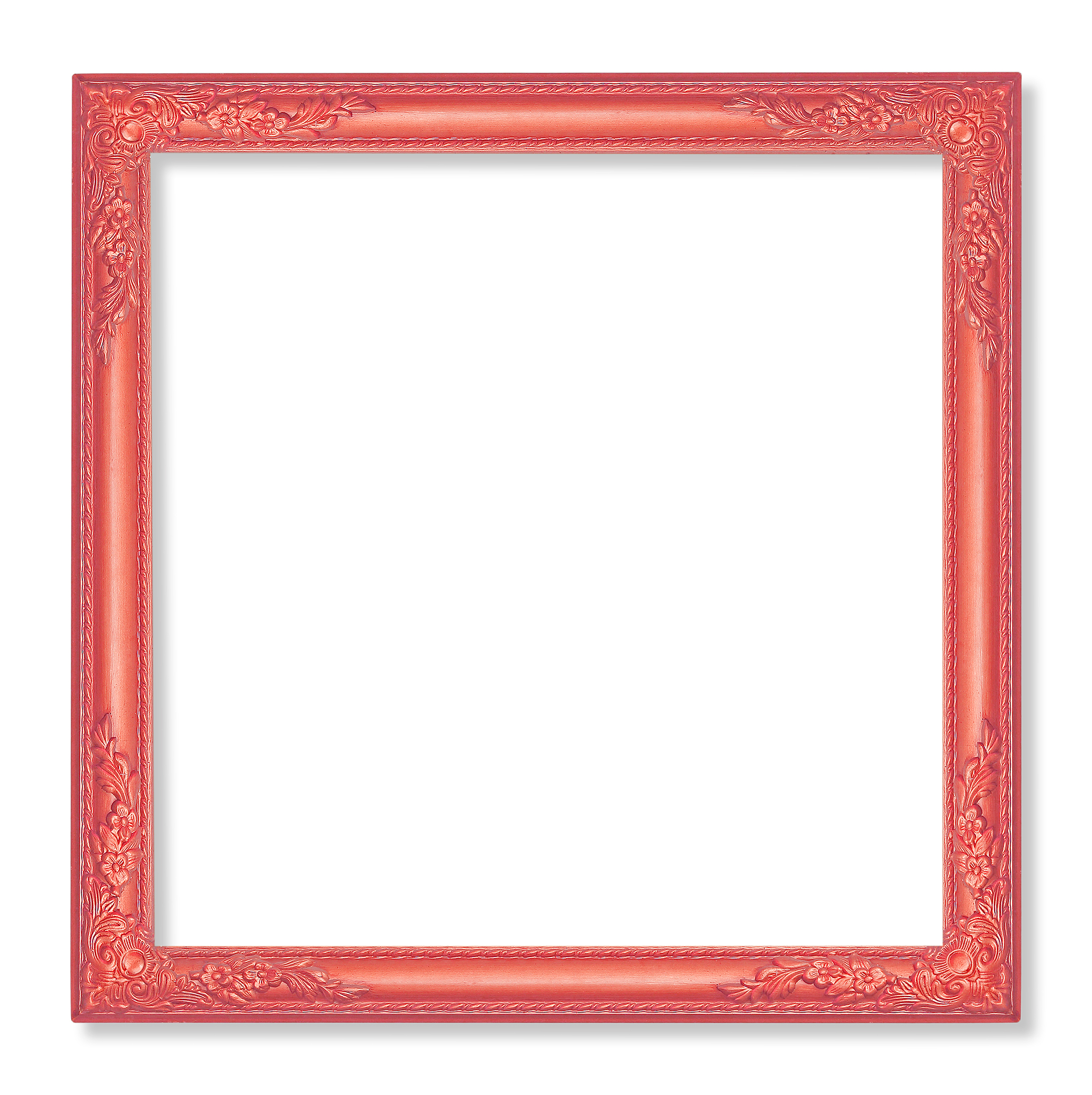 the antique gold frame on the white background