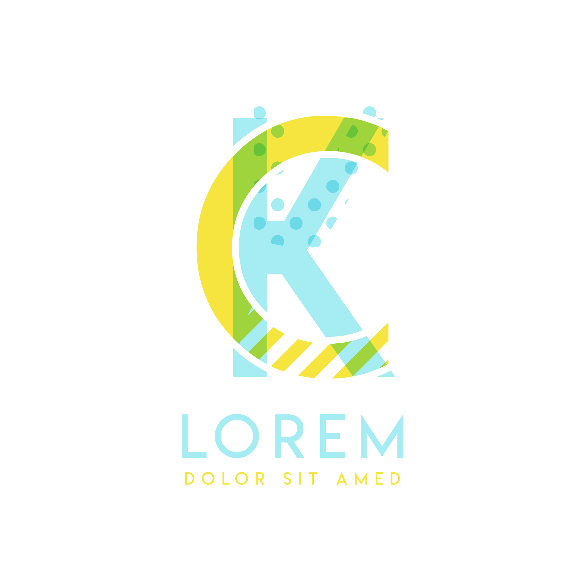 kc natural logo design with yellow and ocean blue