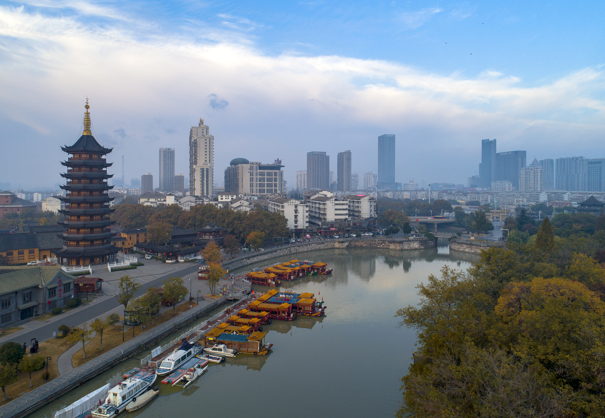 运河之都江苏省淮安市城市风光