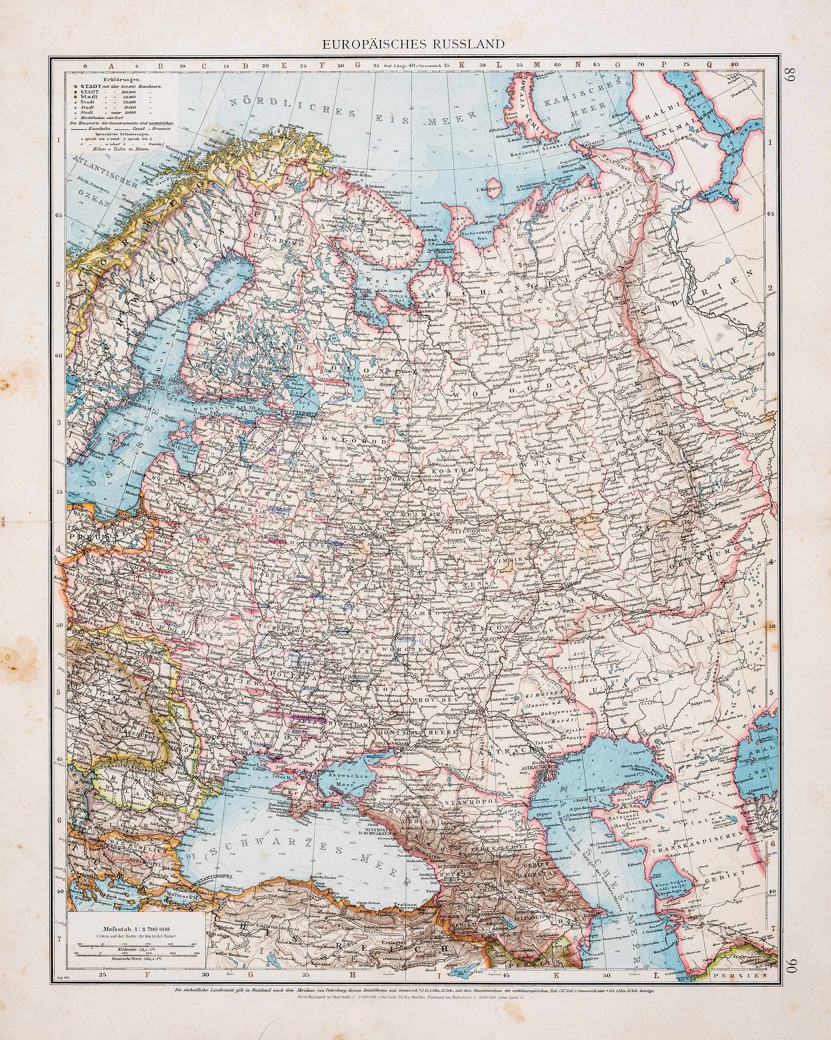 map of european russia 1896