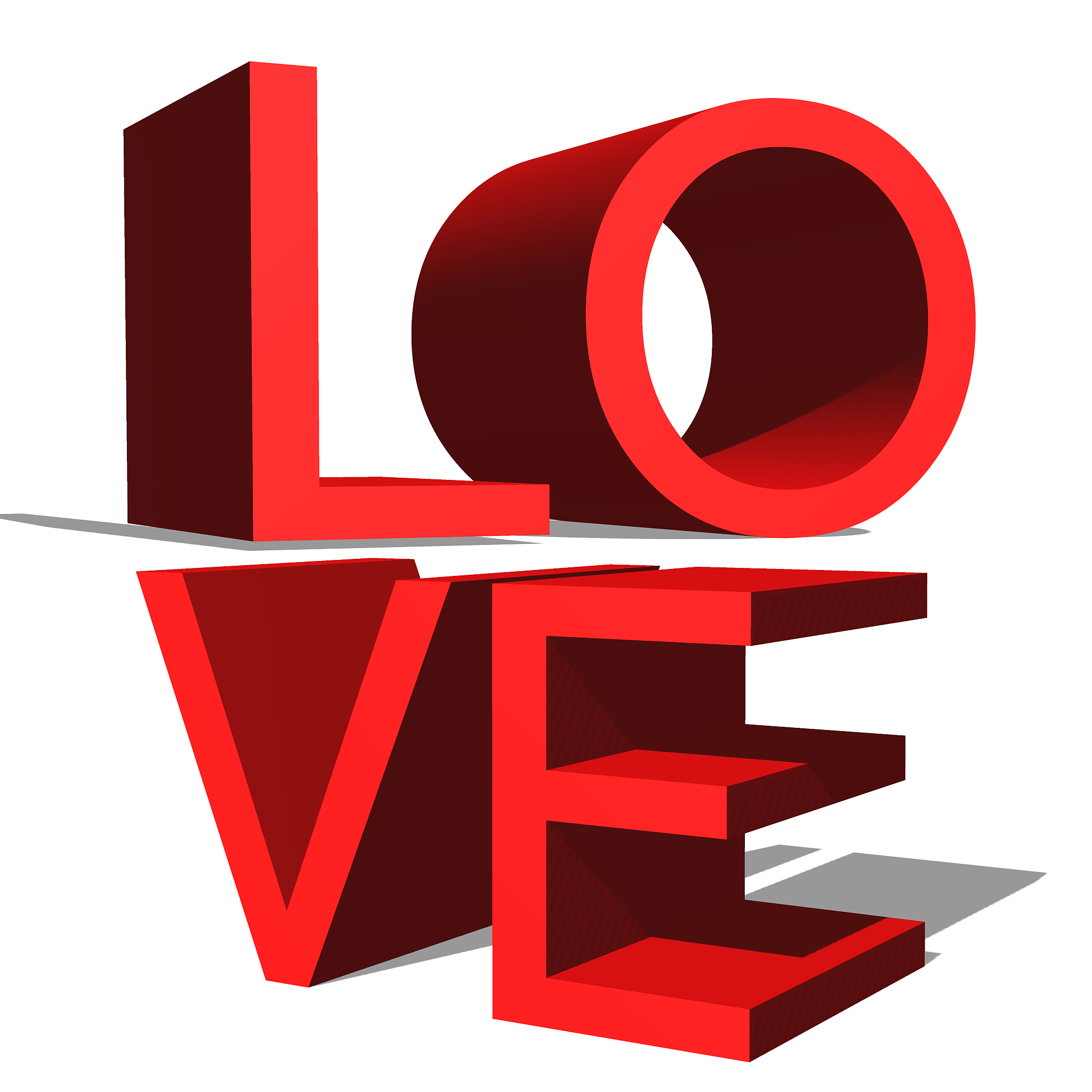 3d love text