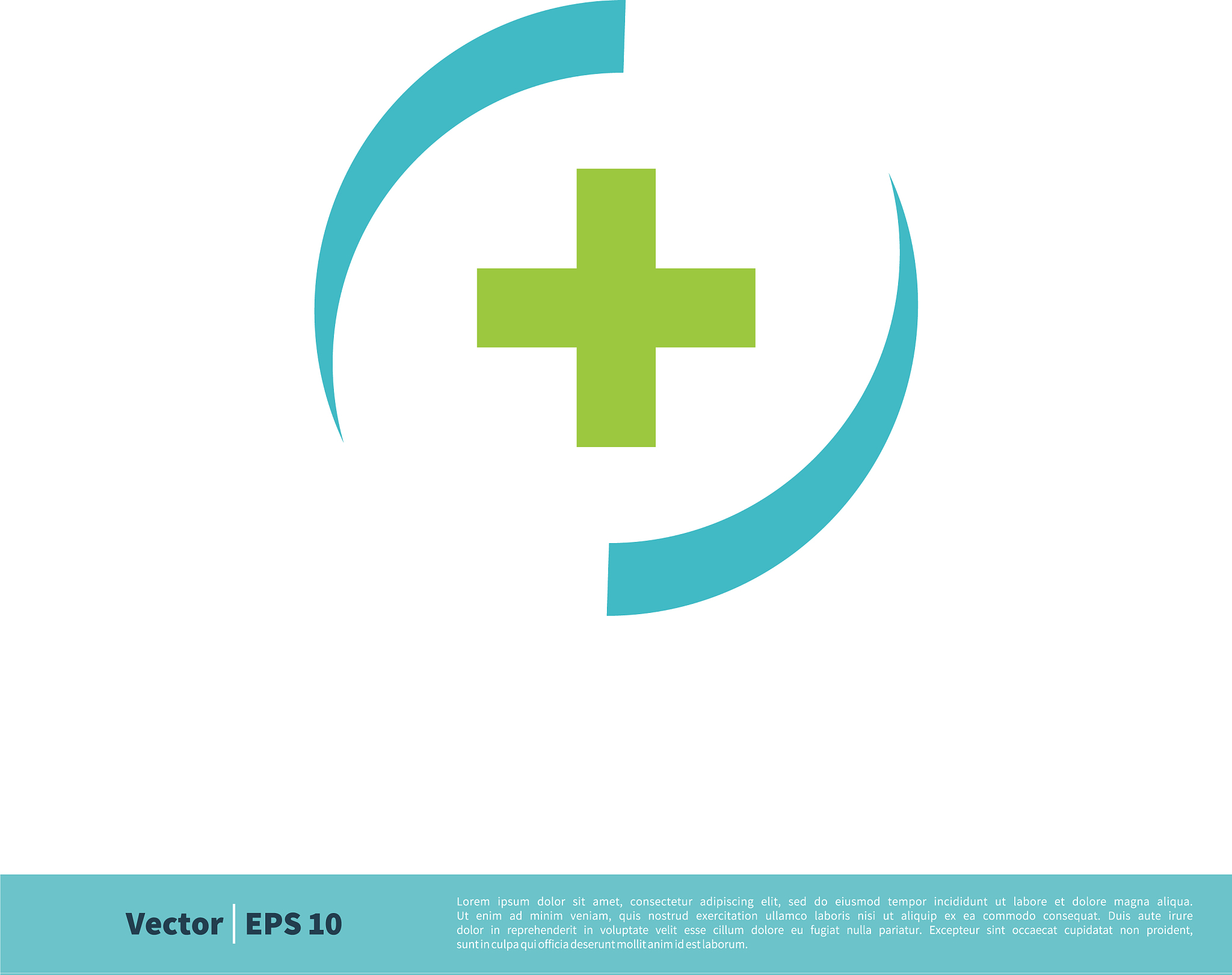health cross in circle swoosh icon logo template