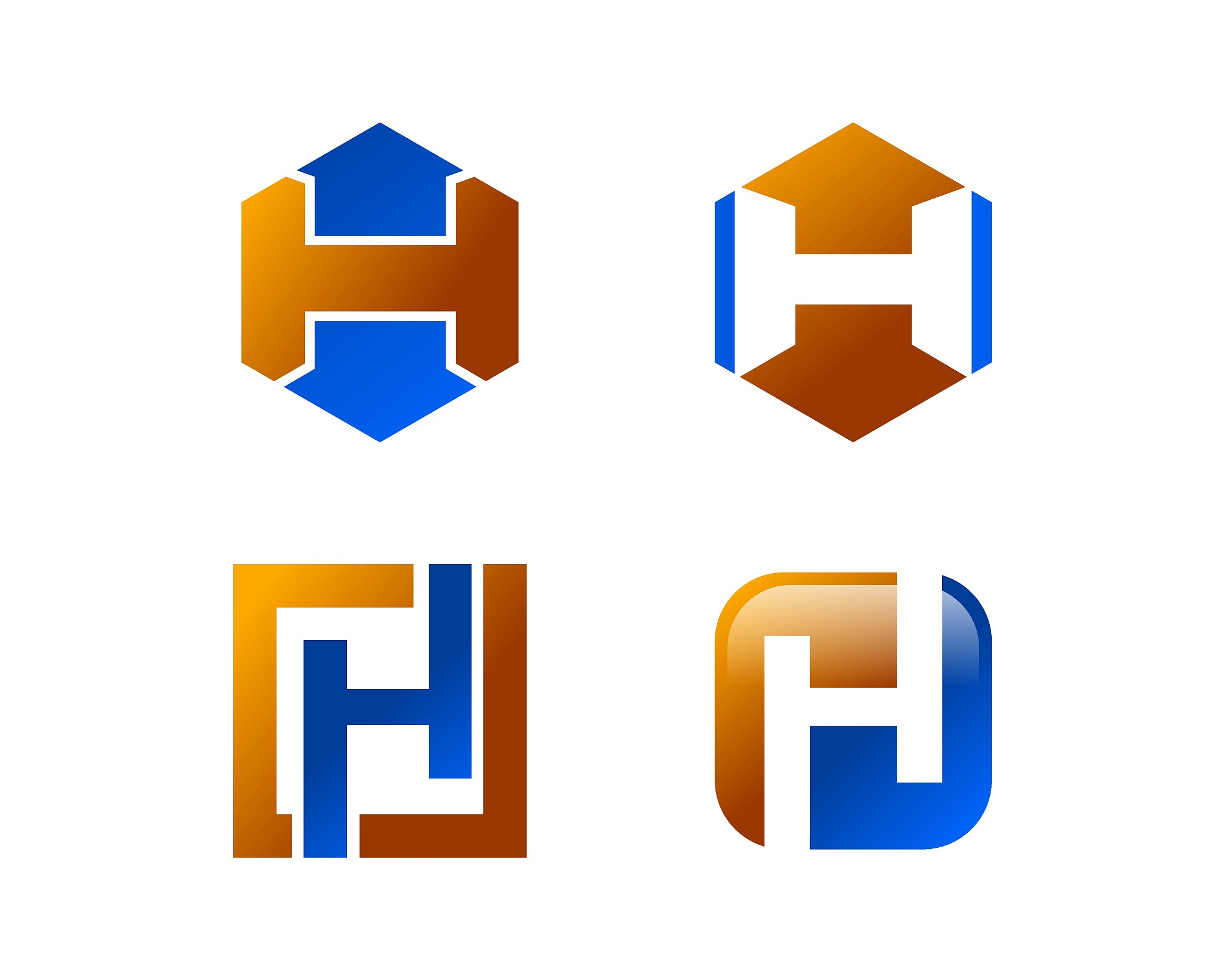 h letter logo template collection