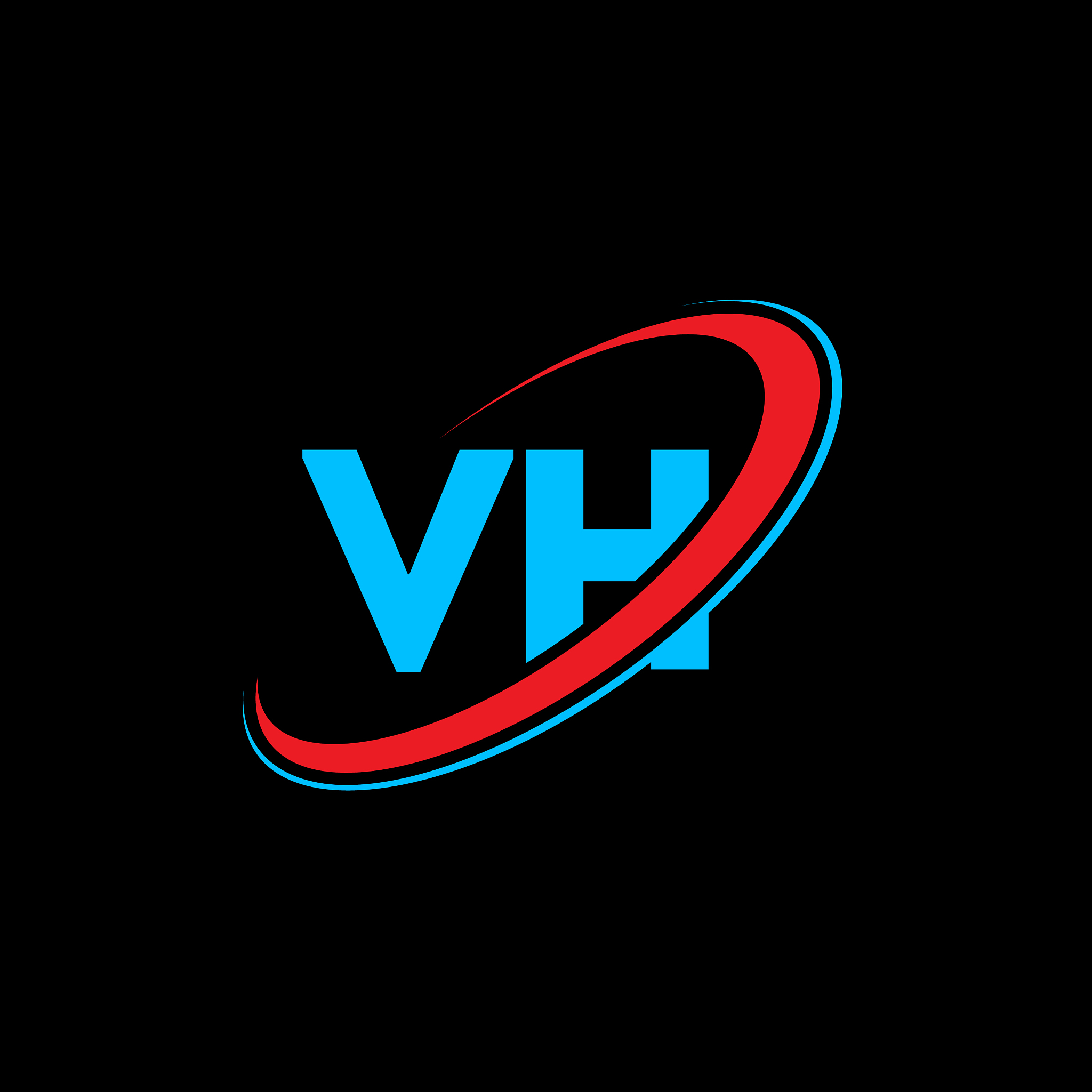 vh v h letter logo design initial letter vh