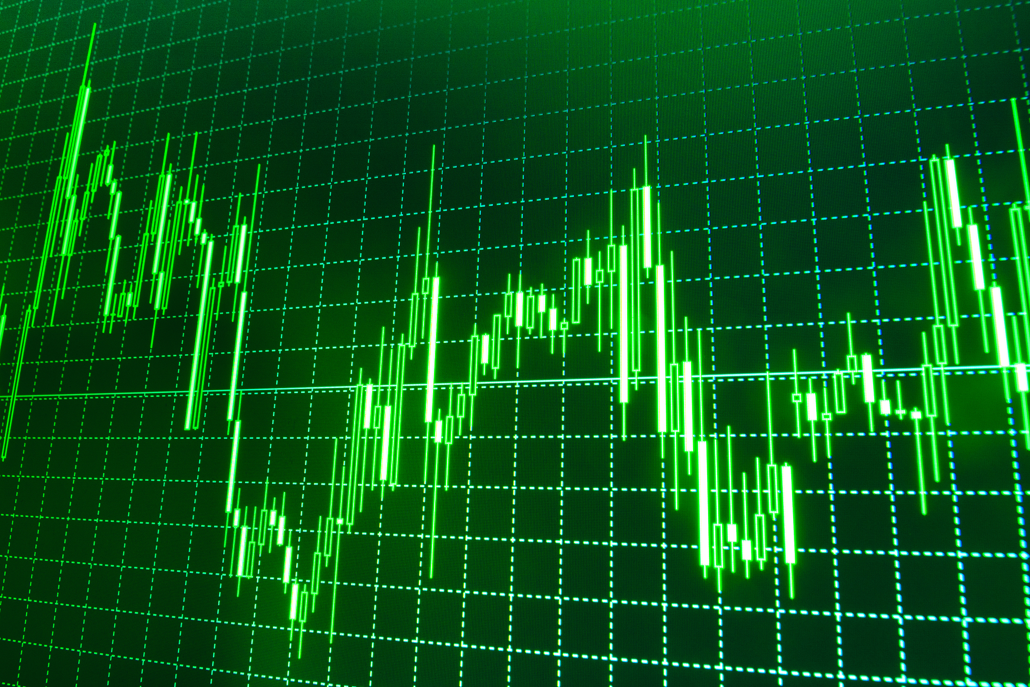 stock market graph and bar chart price display