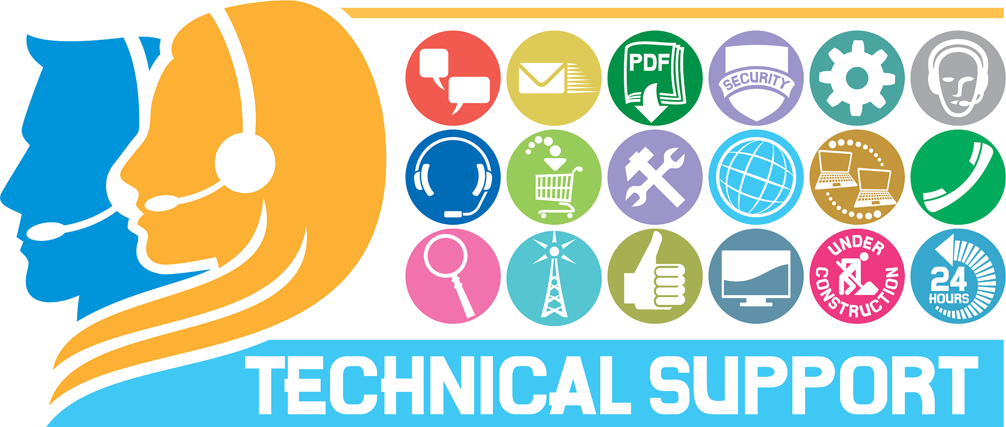 technical support icon set