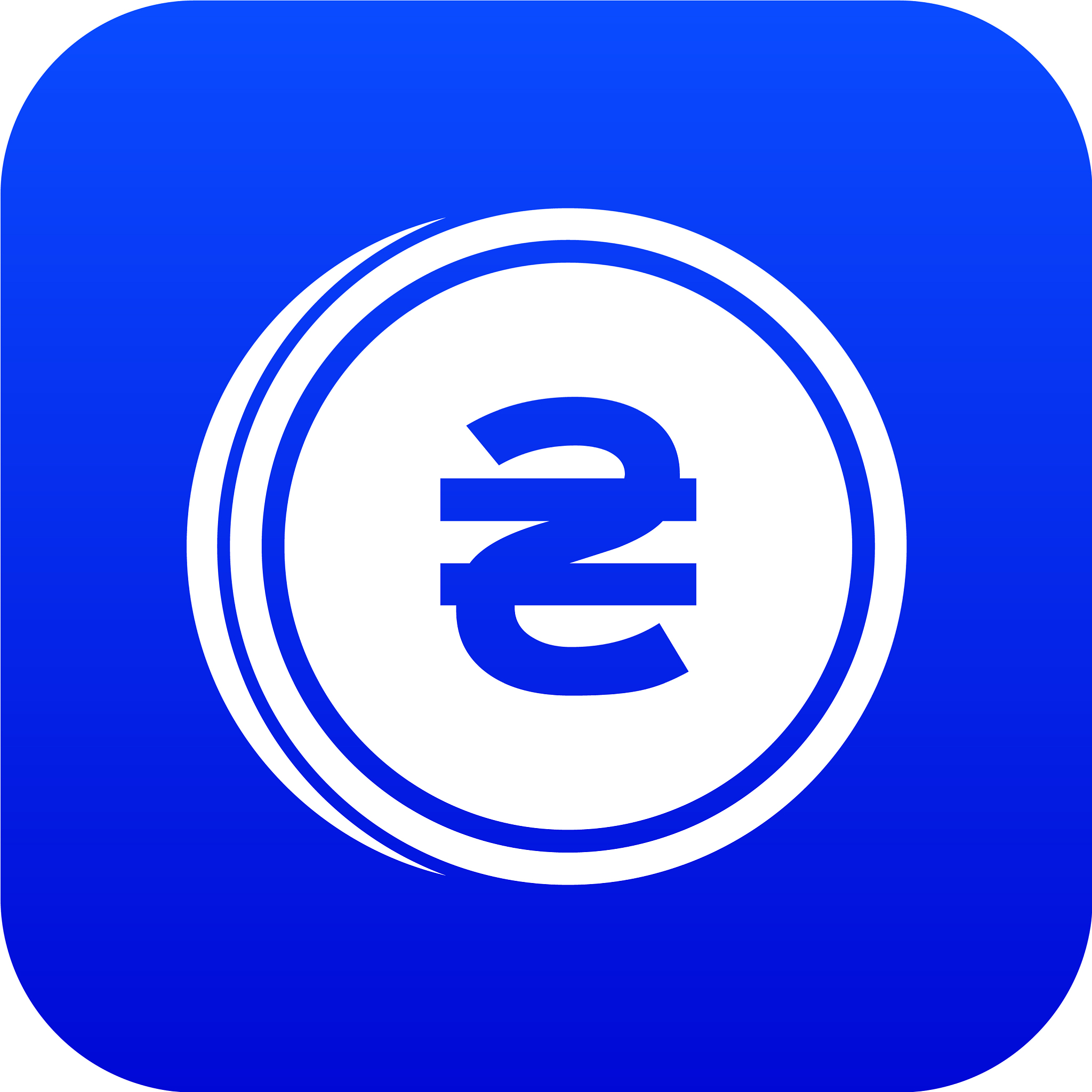 coin hryvnia icon digital blue