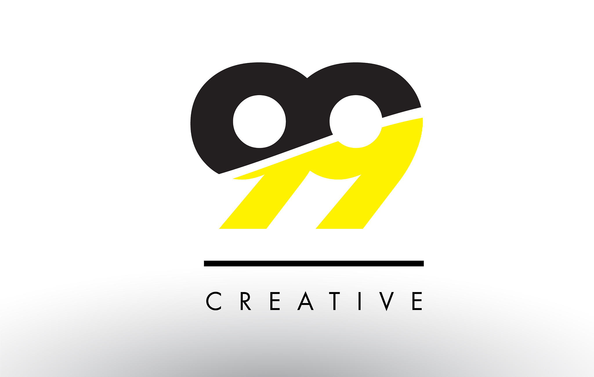 99 black and yellow number logo design