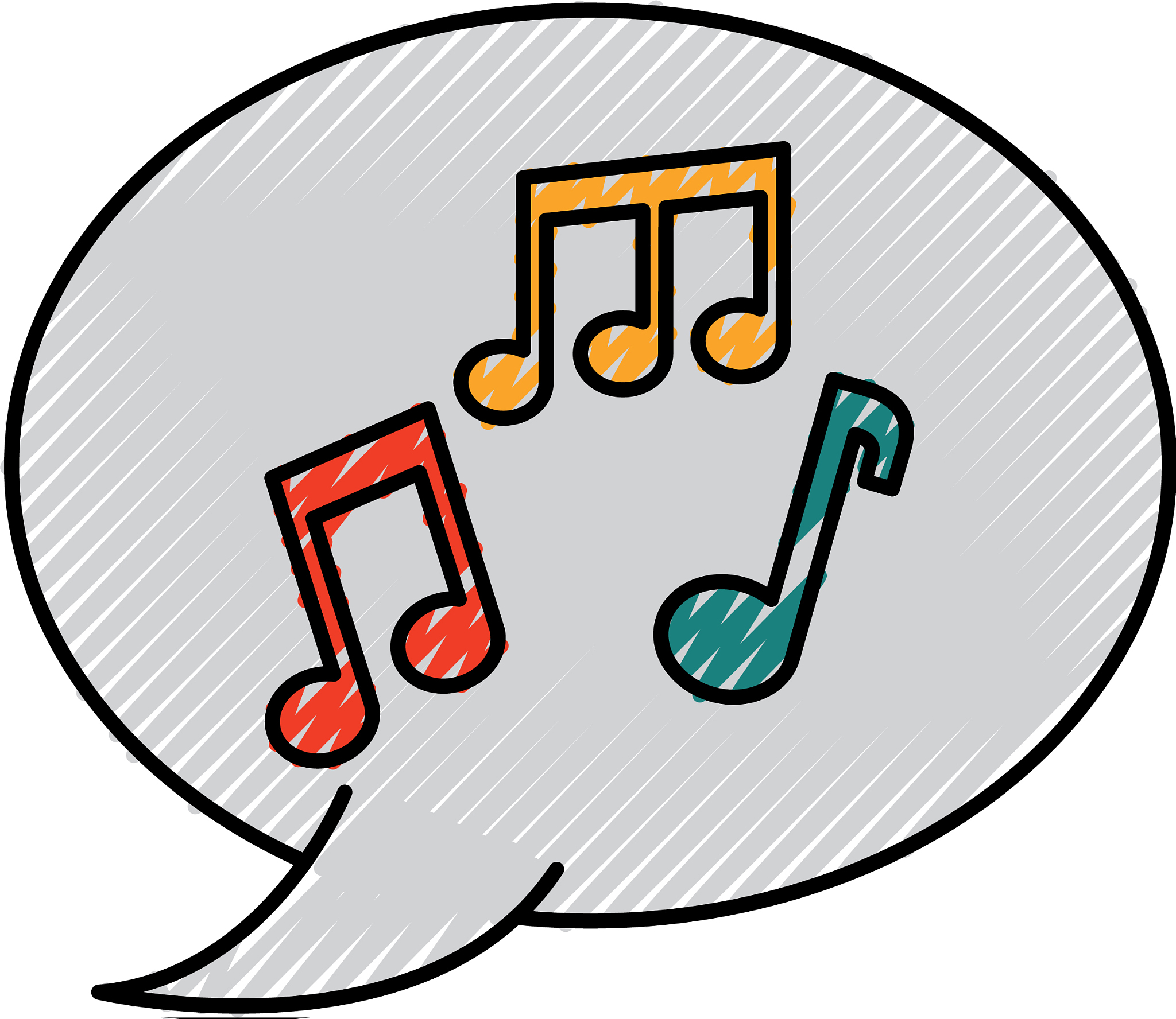 speaker bubble note music melody composition