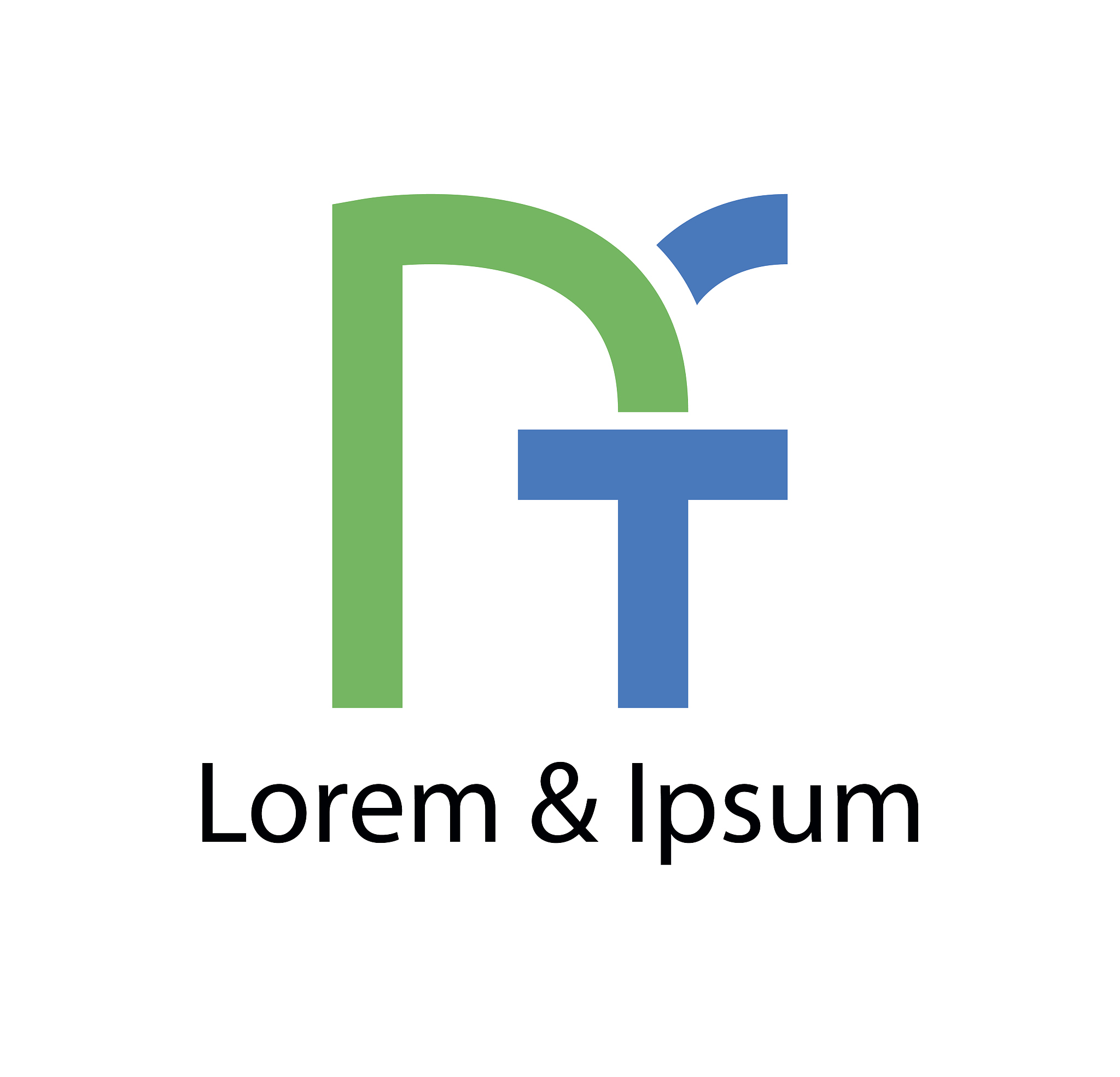 letter n and f design