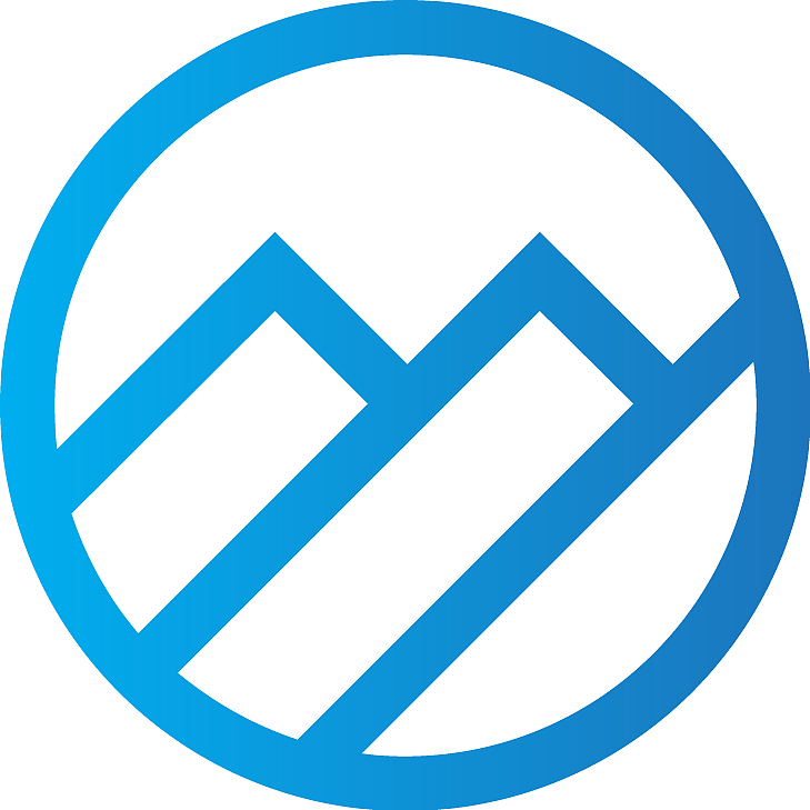 round line abstract mountain logo