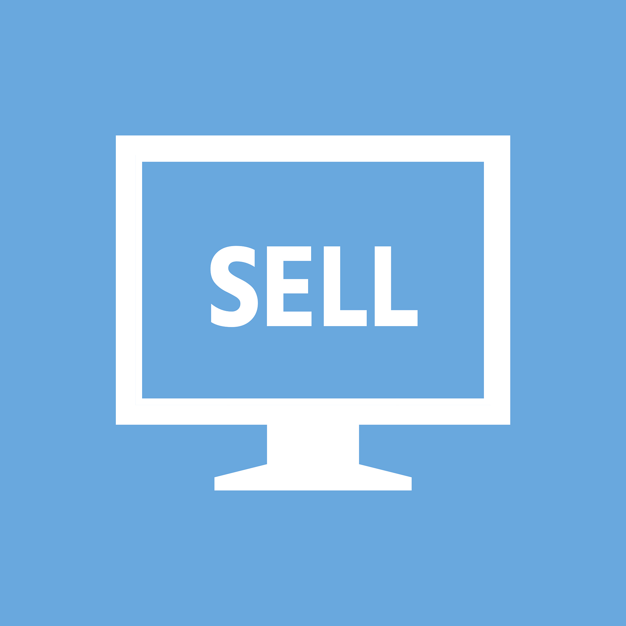computer monitor icon on a blue background. - smoothseries