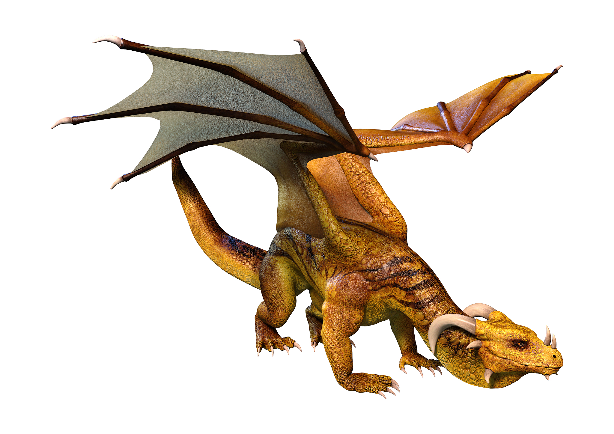 3d illustration fantasy dragon on white