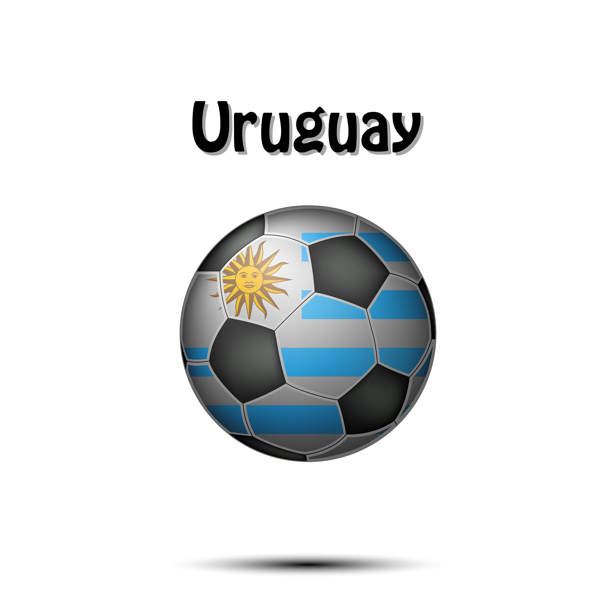 flag of uruguay as an soccer ball