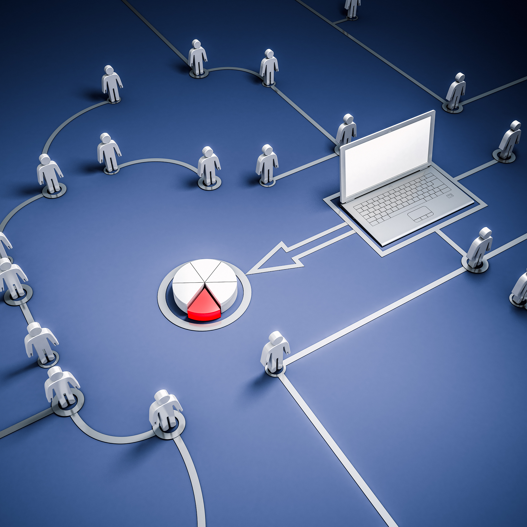 concept target clients database 3d rendering