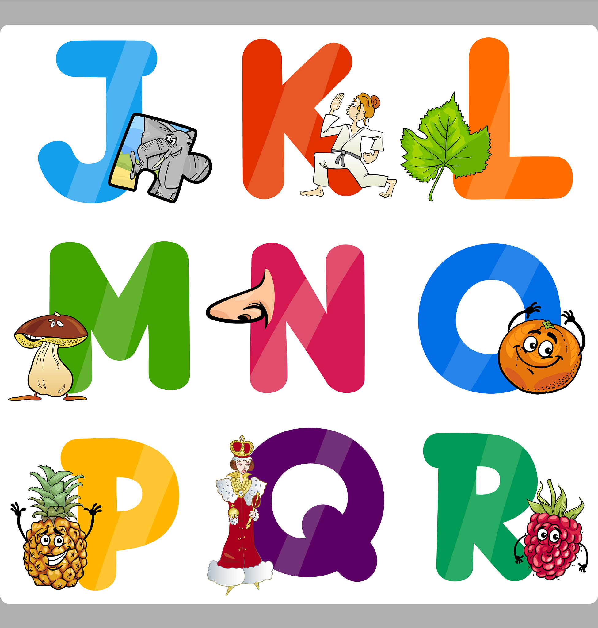 education cartoon alphabet letters for kids