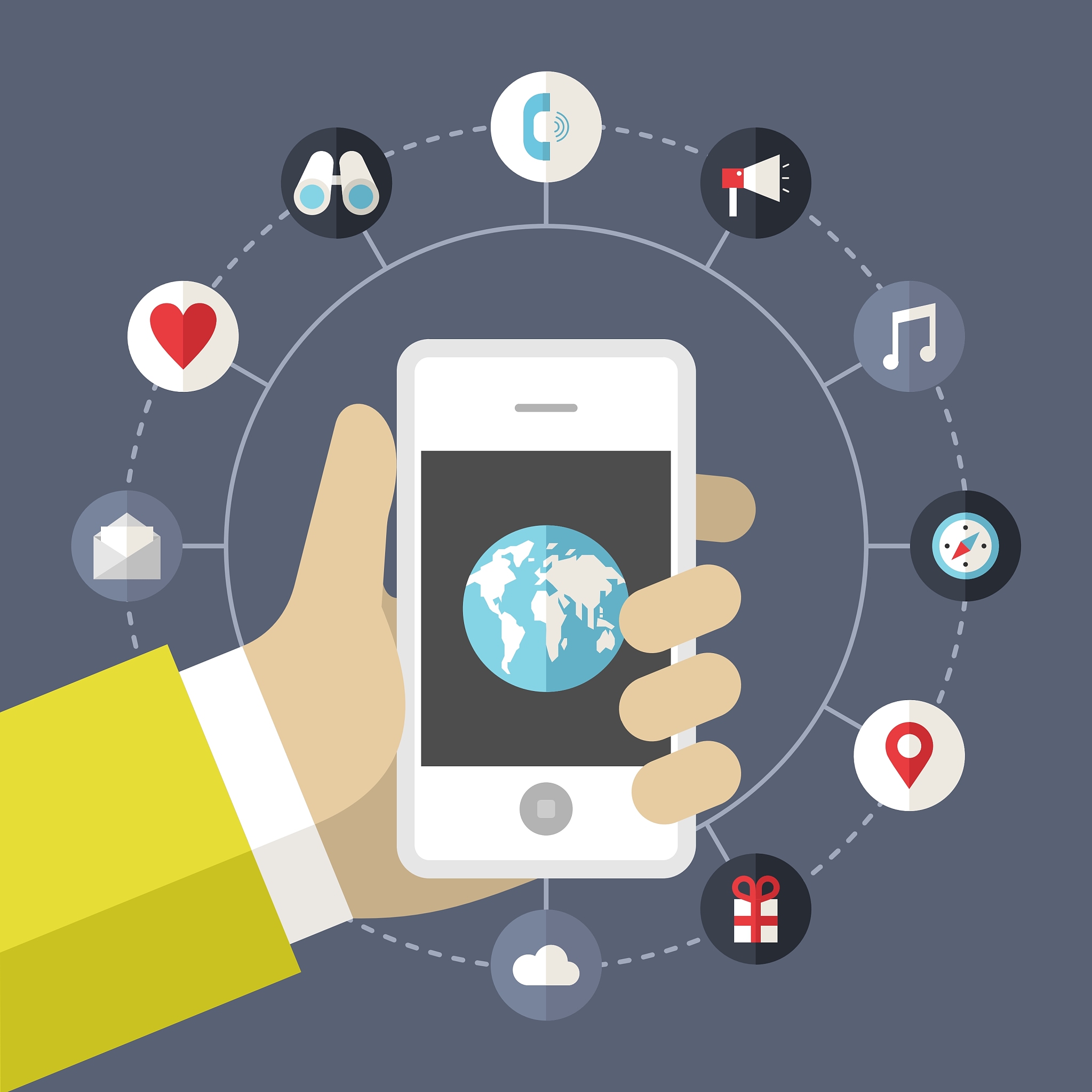 mobile concept hand of the person with mobile