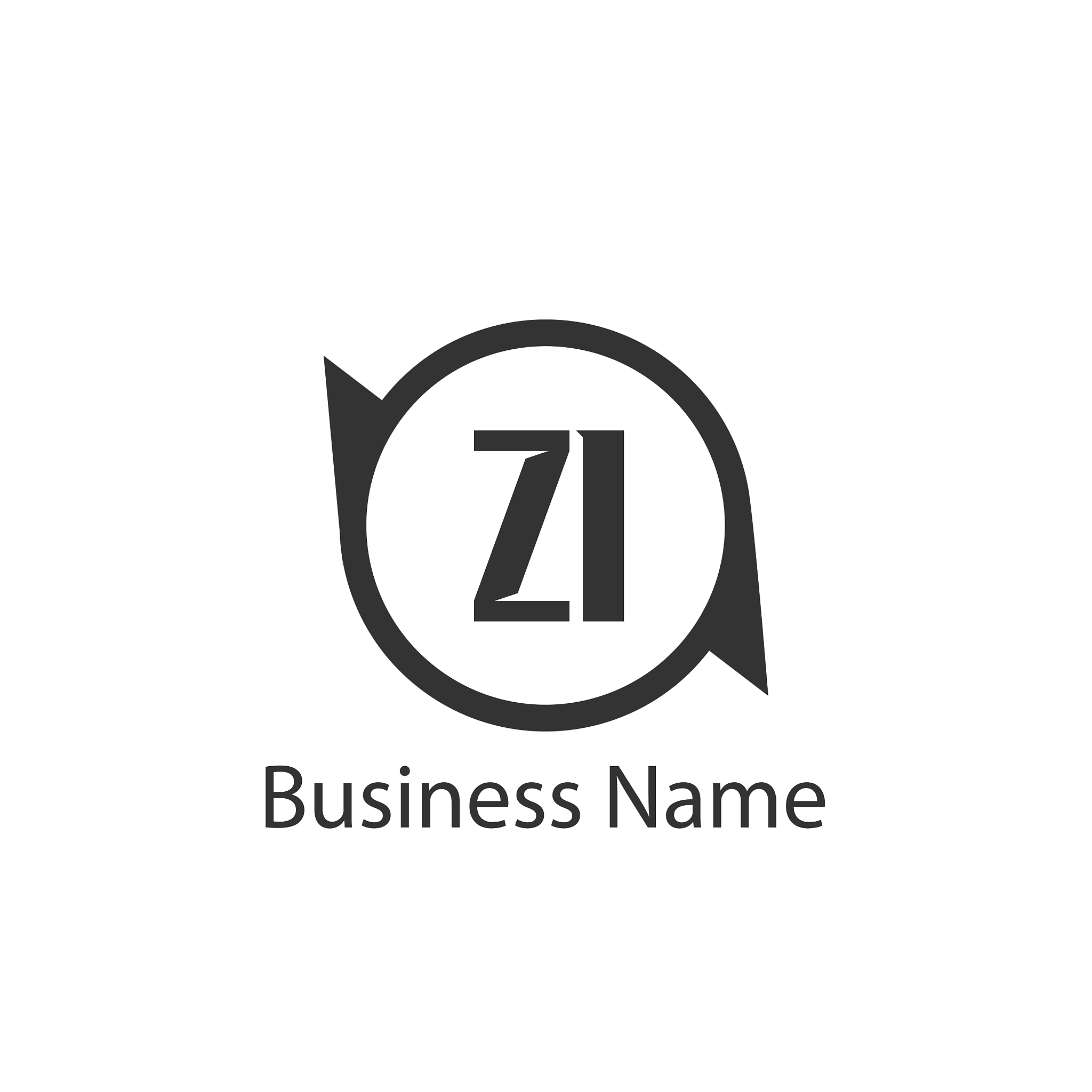initial letter zi logo template design