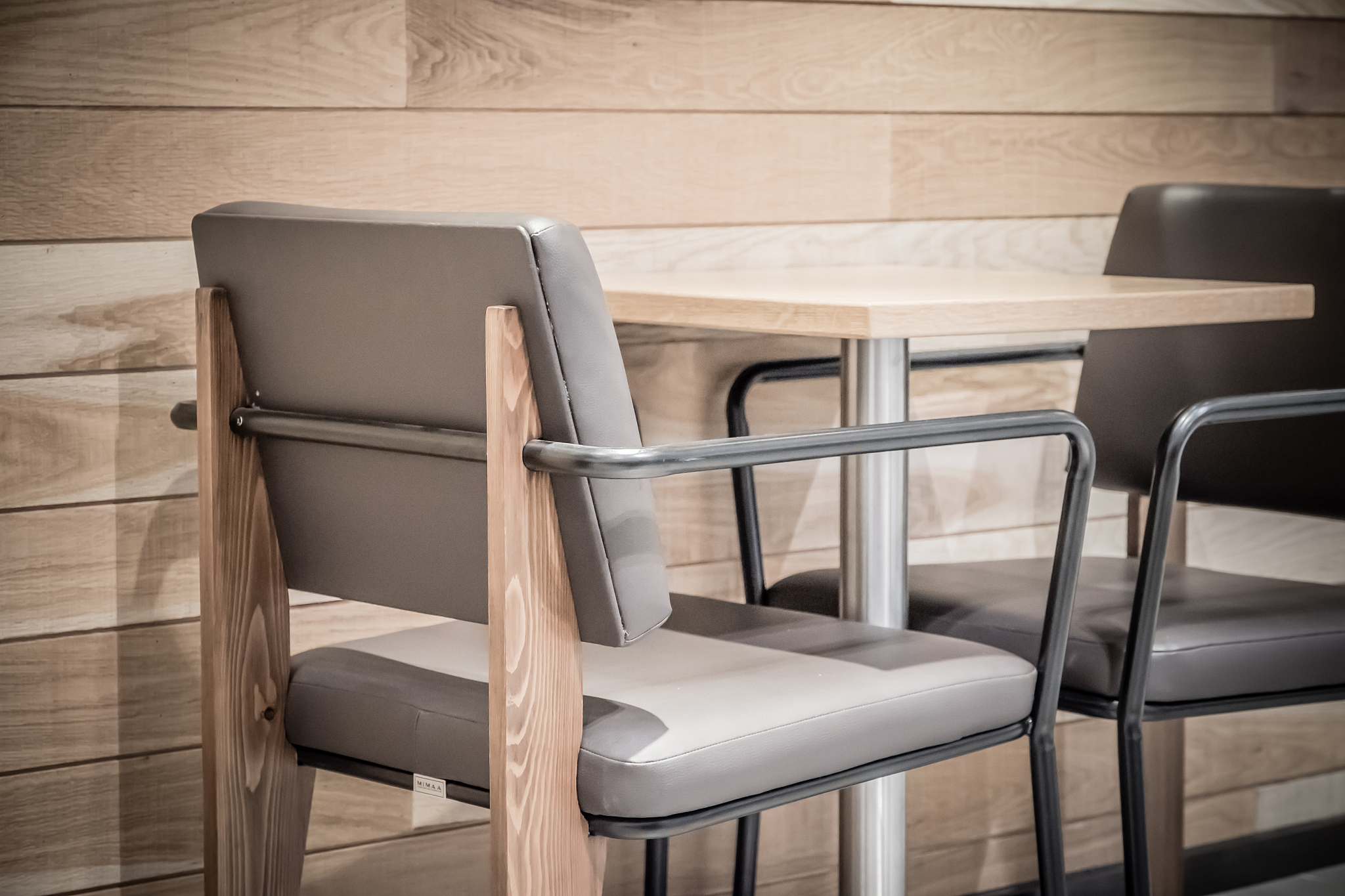 close up chair and table in restaurant