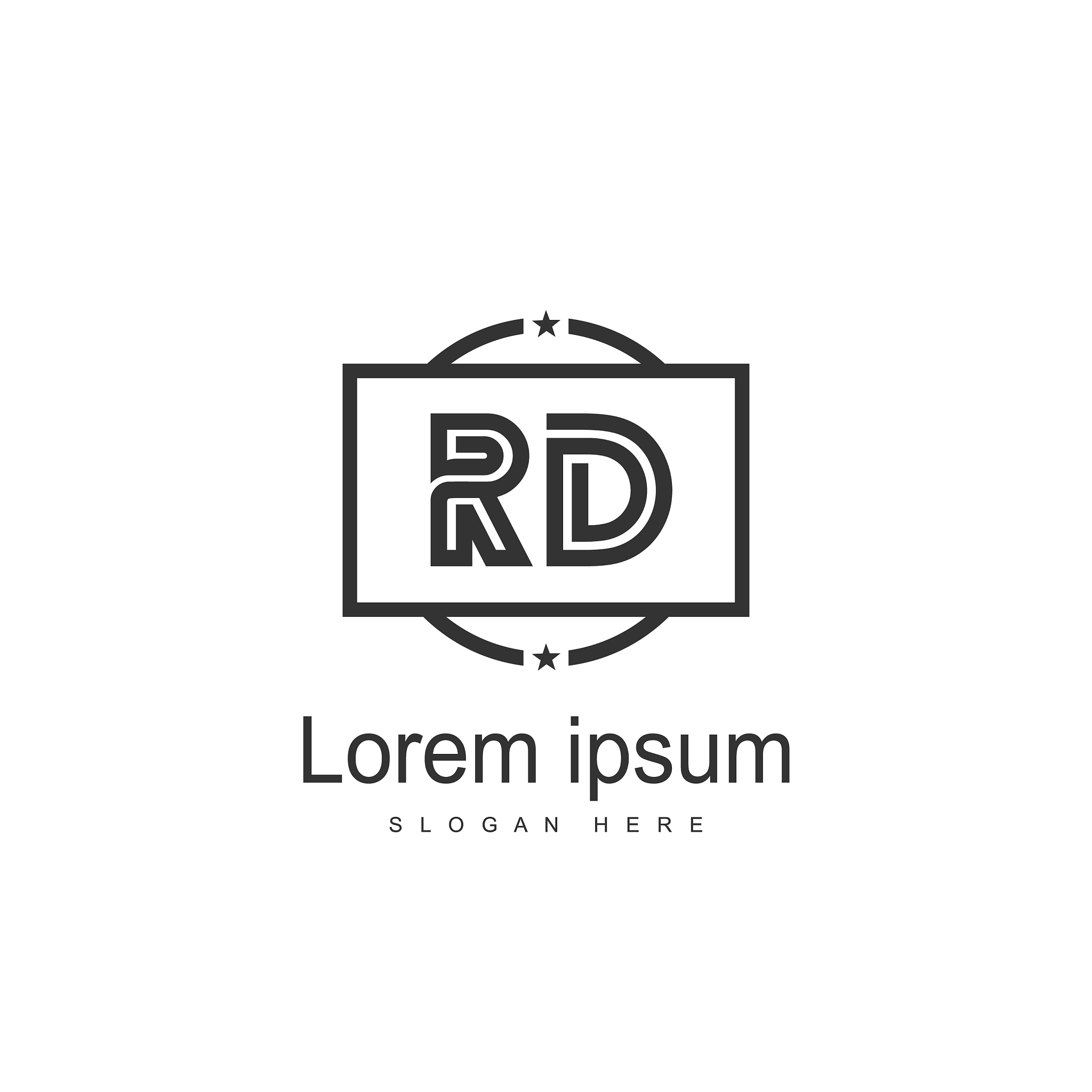 rd logo template design initial letter logo design