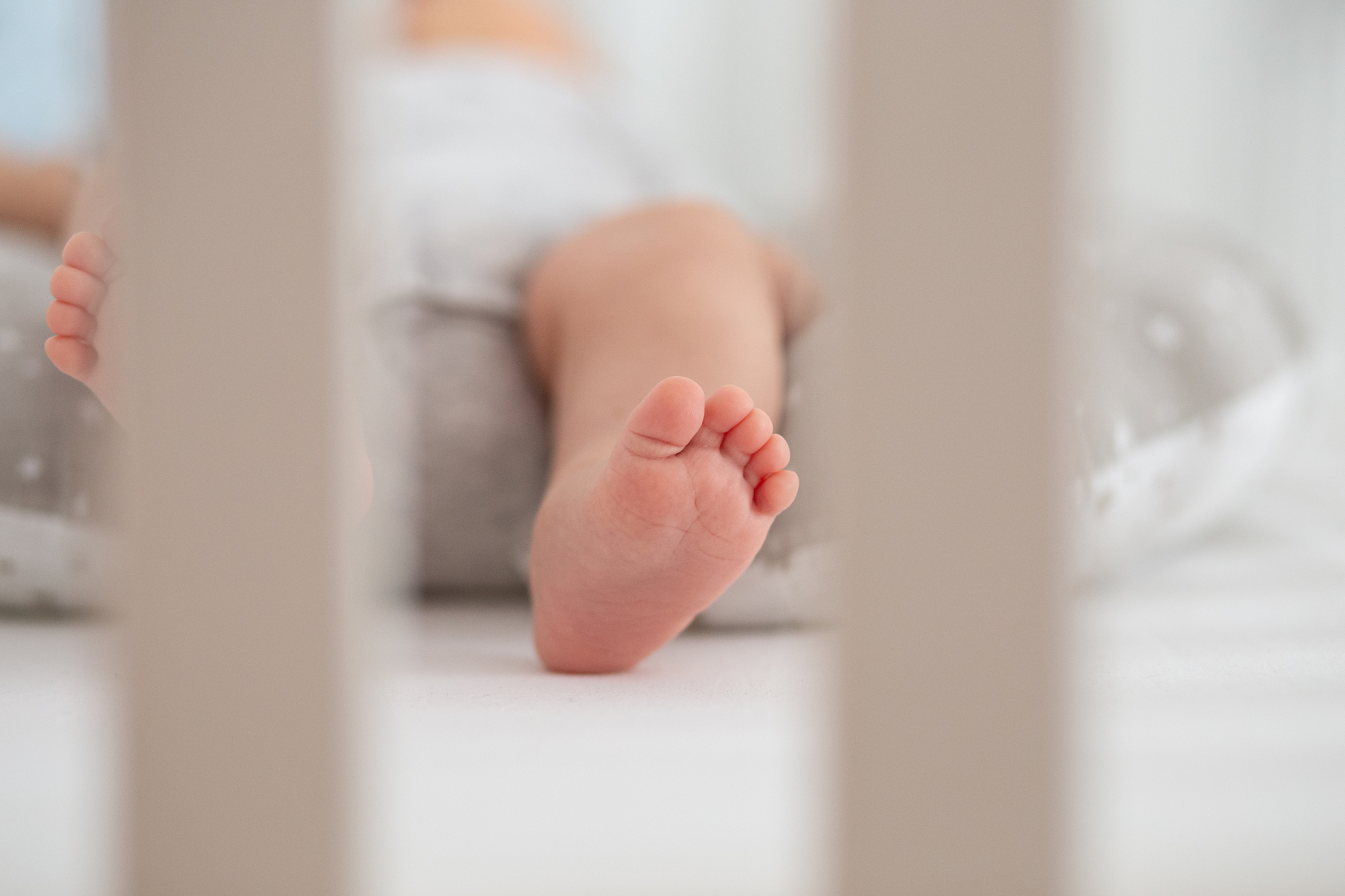 close up of a baby's leg