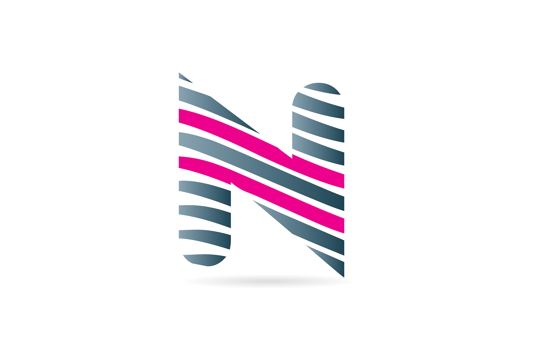 alphabet letter n logo icon design typography