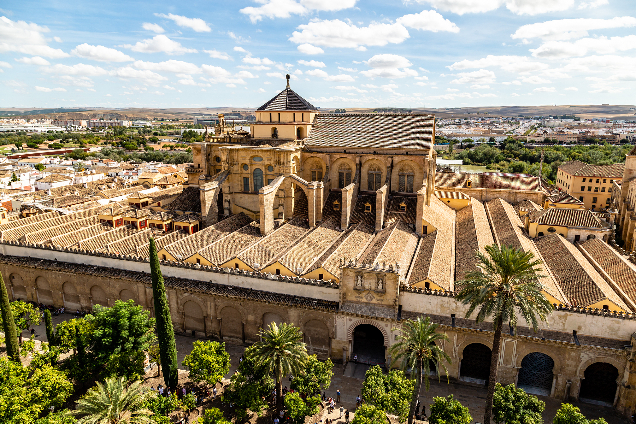 view of mezquita, catedral de cordoba, from the bell tower, the 