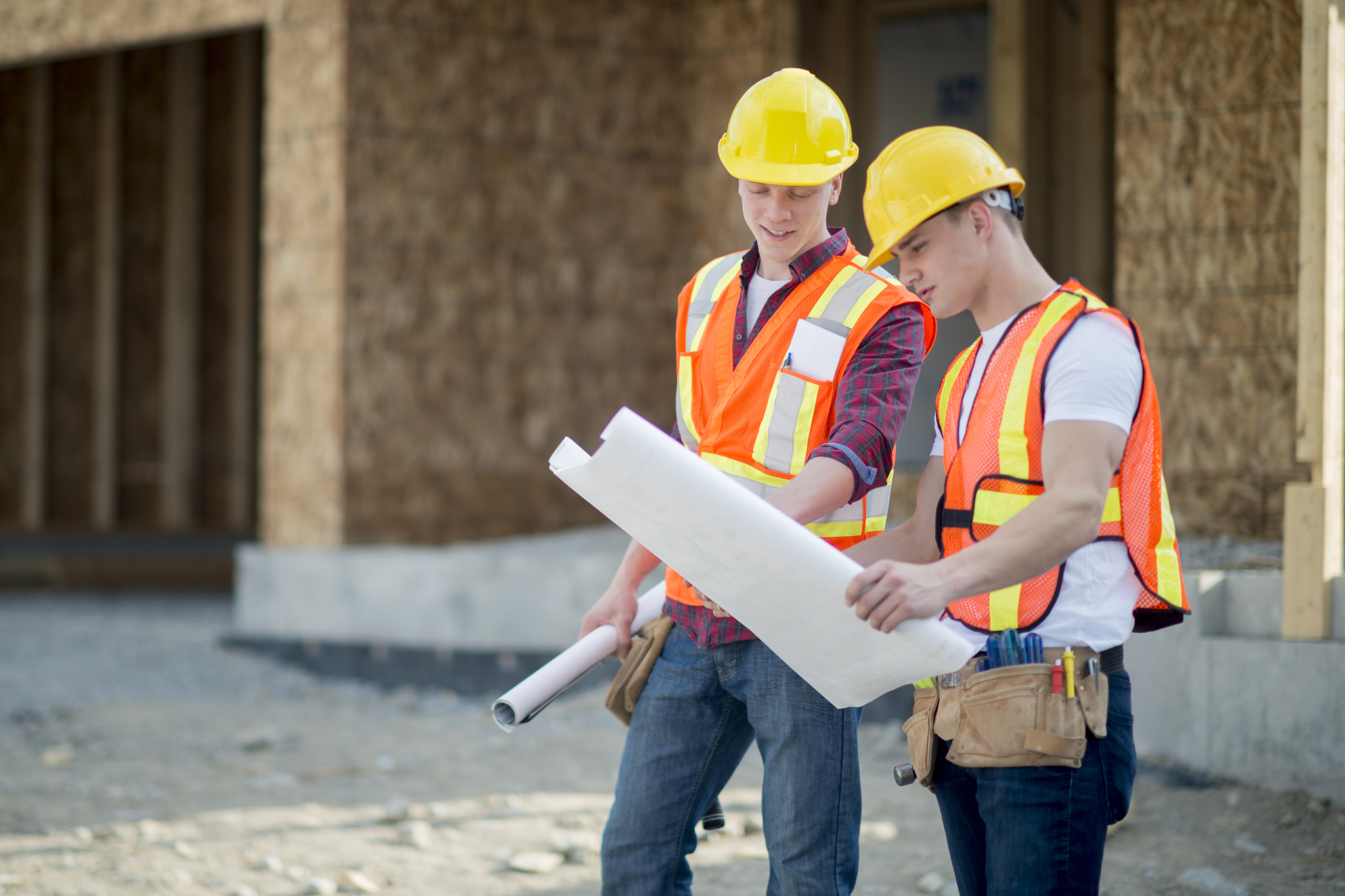 looking over the blueprints