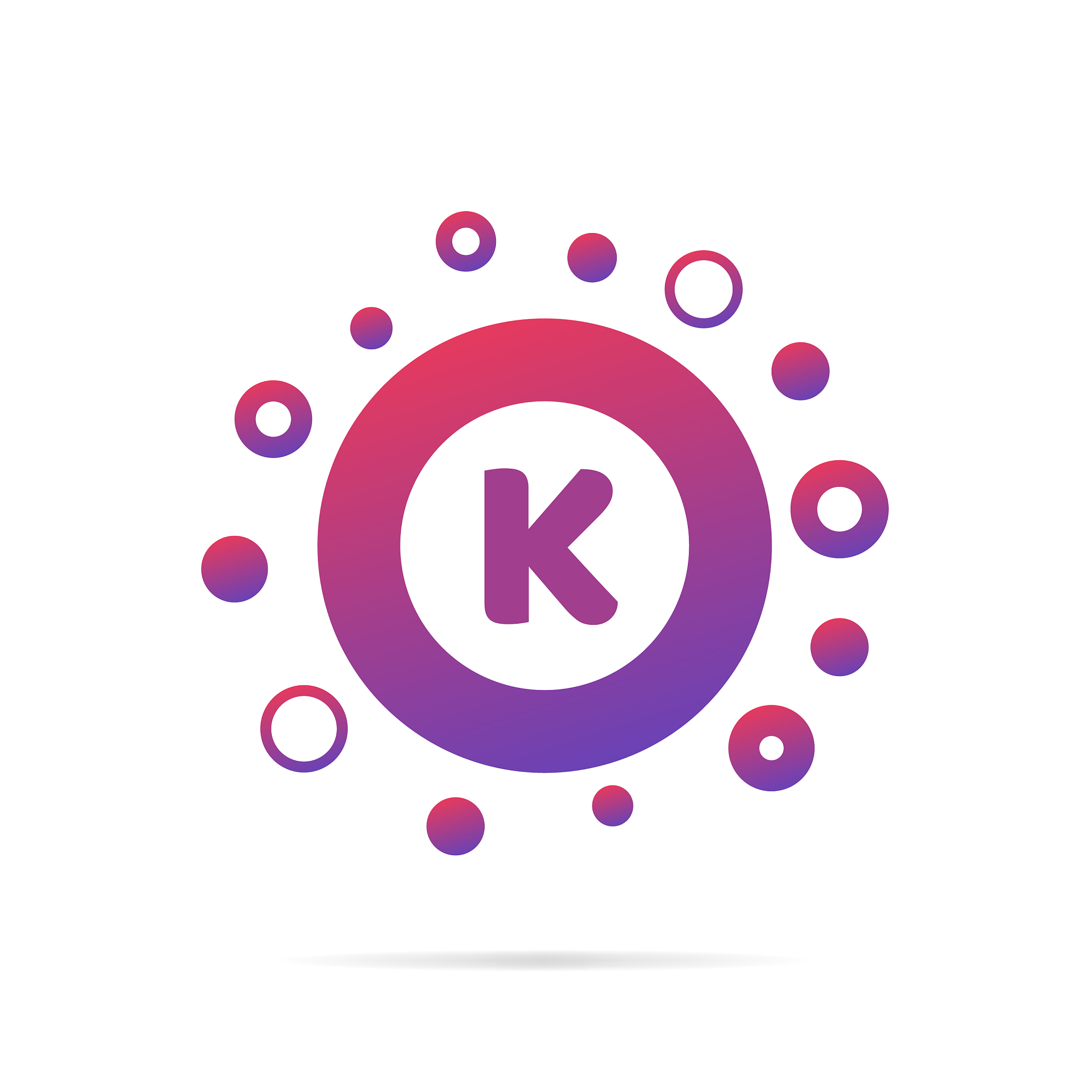 letter k with dots logo design