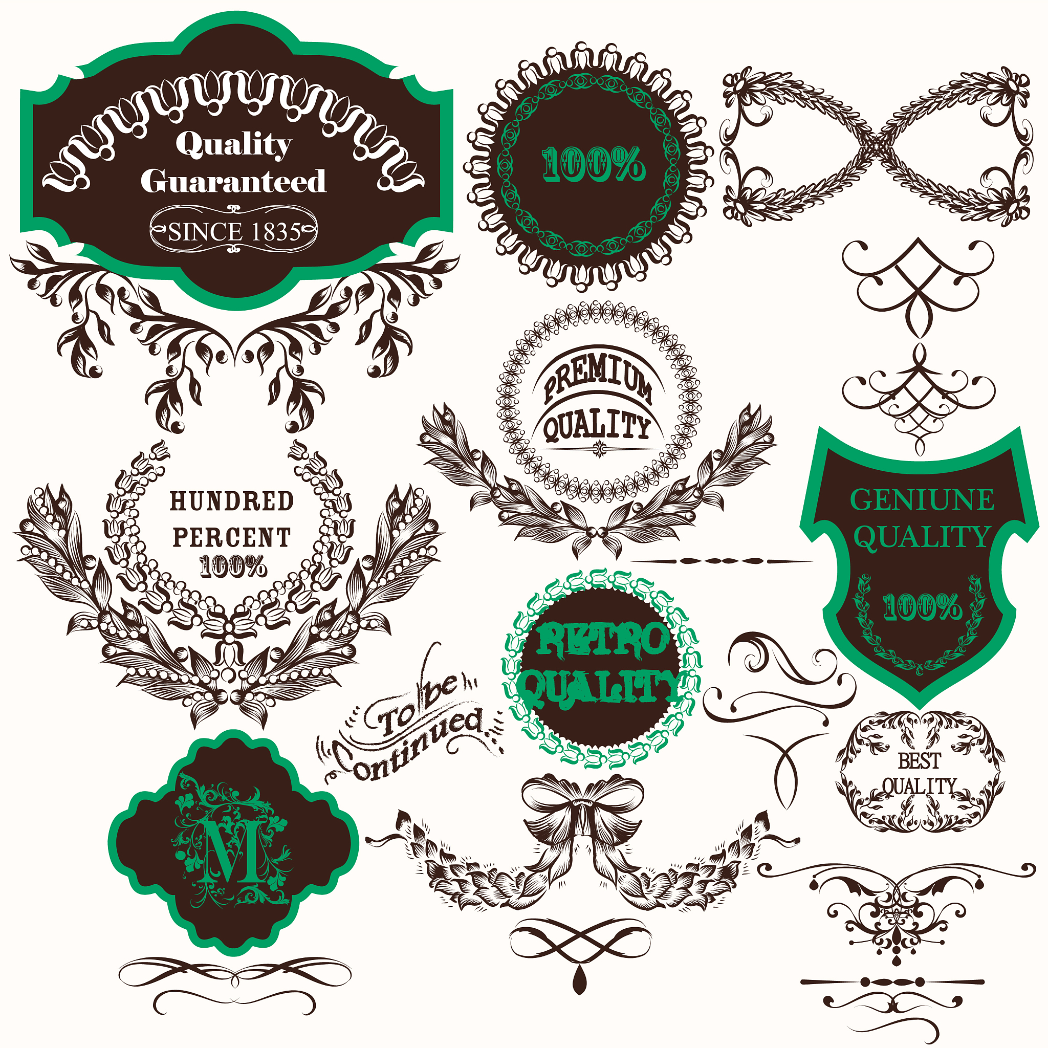 set of vintage labels for design
