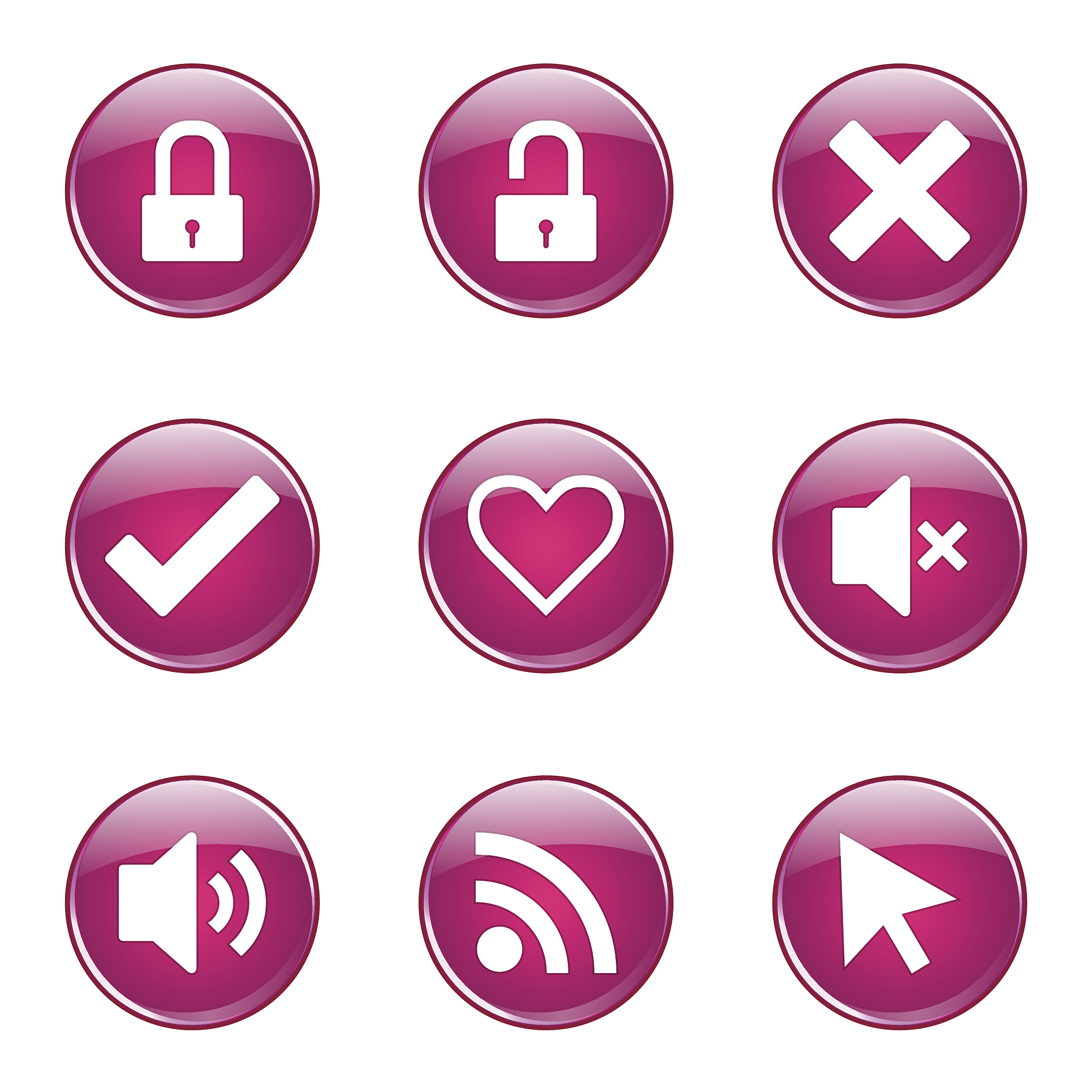 seo internet sign pink vector button icon design set 4