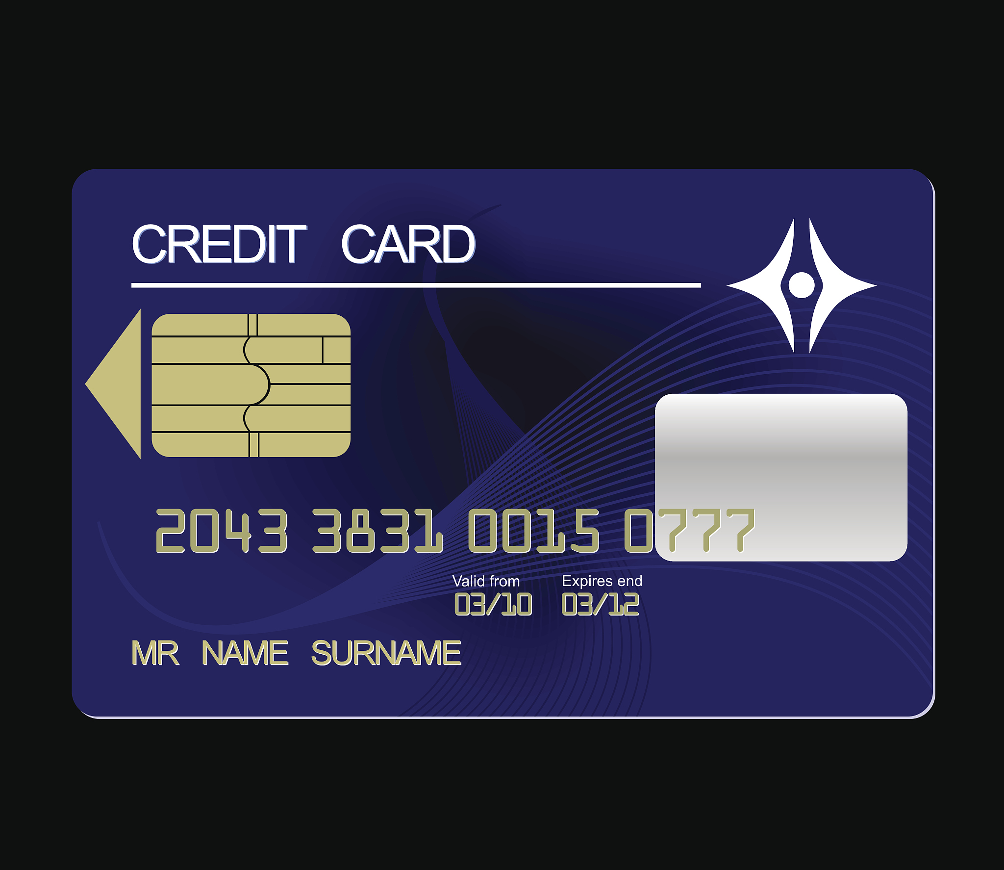 realistic illustration credit card