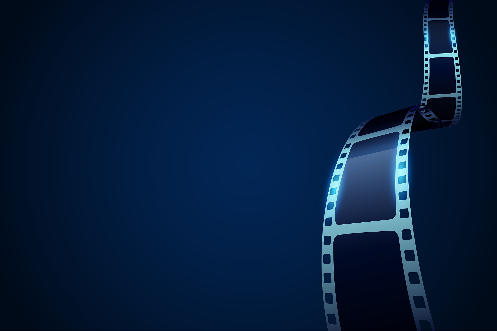 film strip roll poster. movie production with realistic blank ne