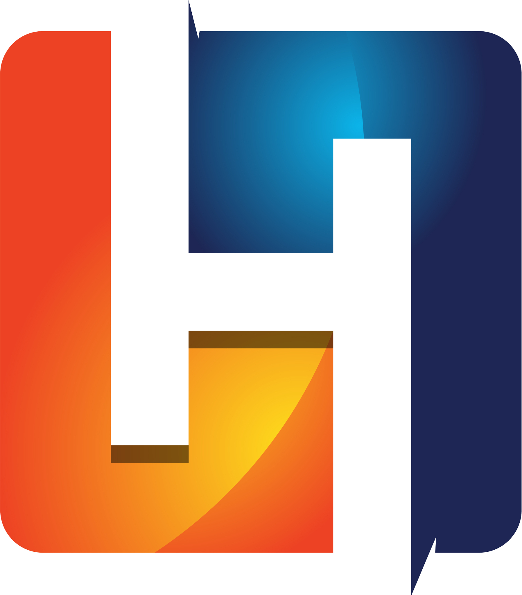 h 3d colorful square letter logo icon design