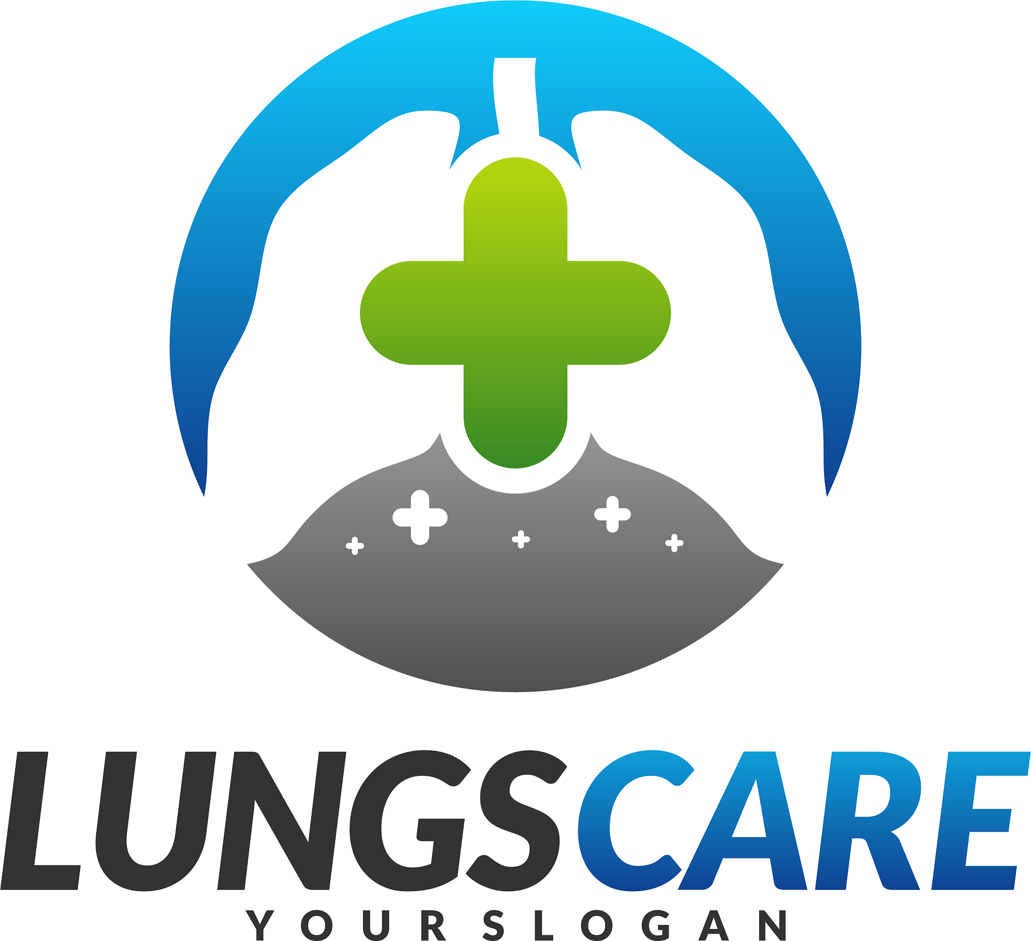 lungs health care logo design concept lungs with