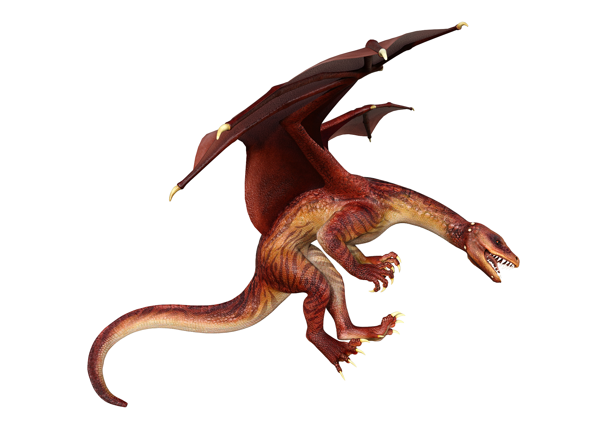3d illustration fantasy dragon on white