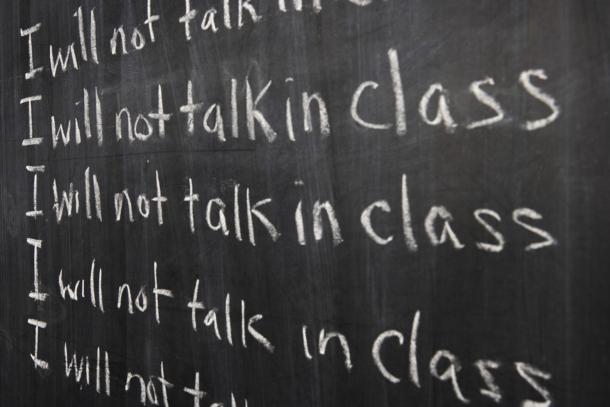  i will not talk in class>