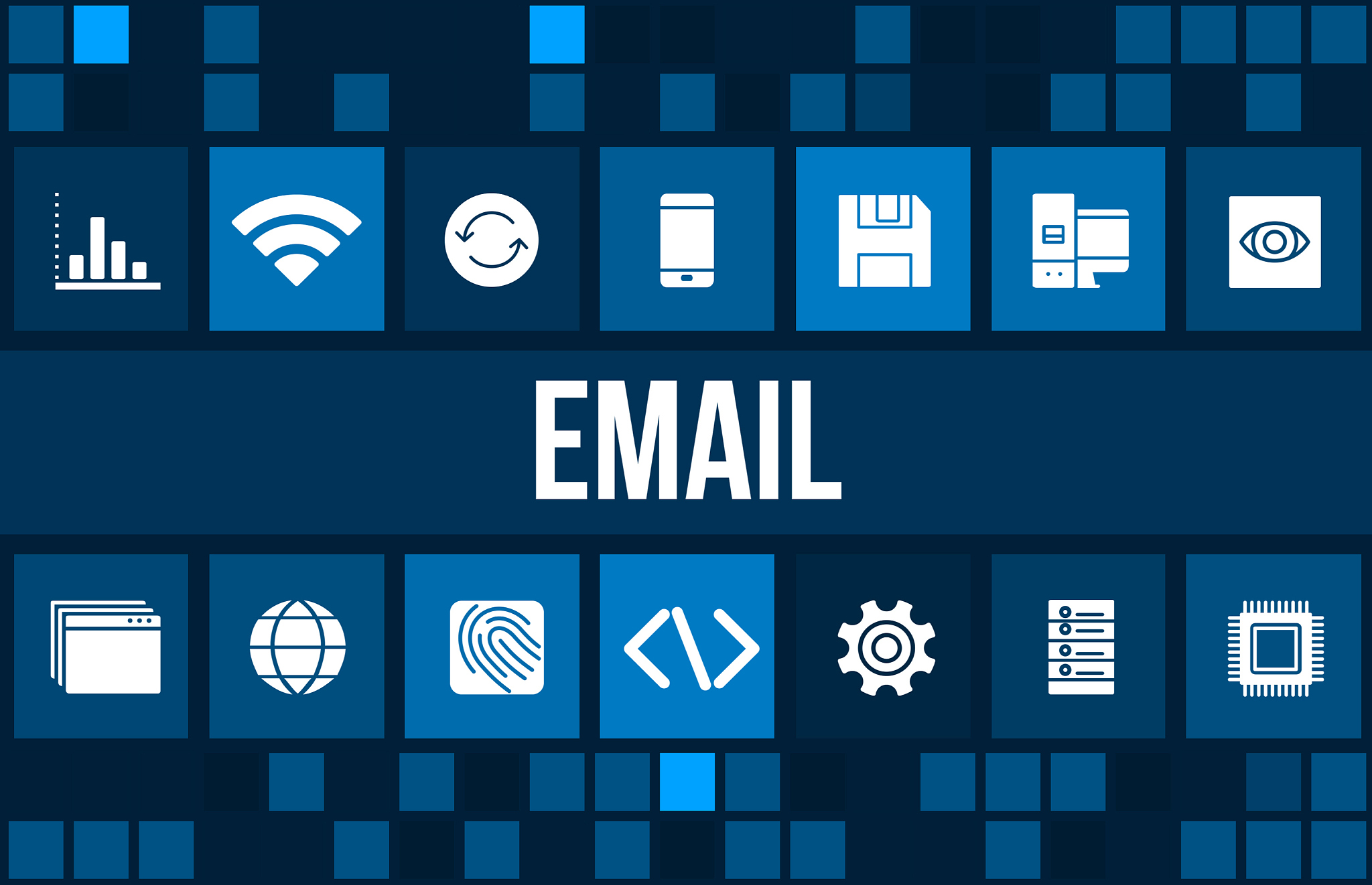 email concept image with business icons and