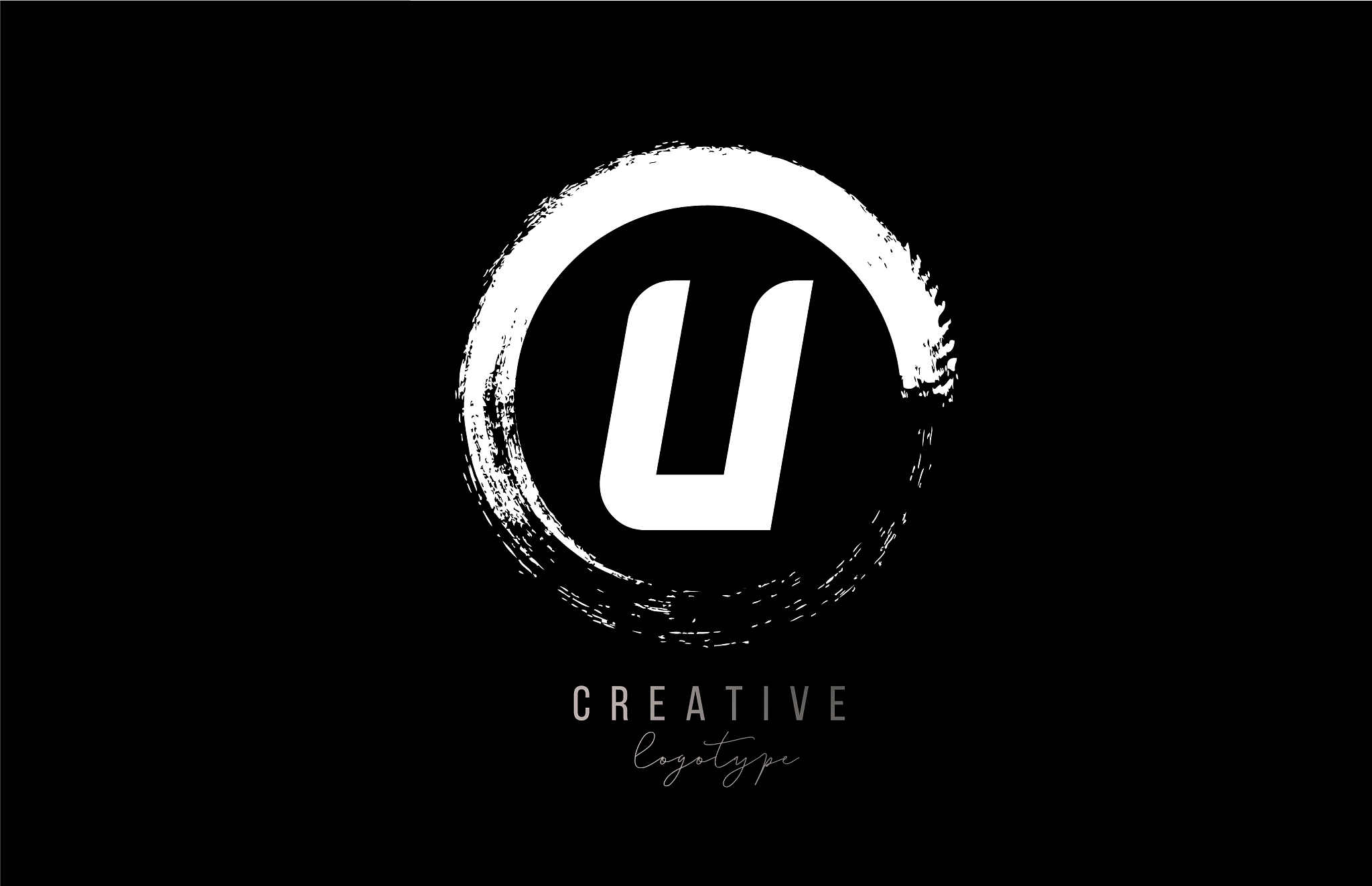 company business u letter alphabet circle logo