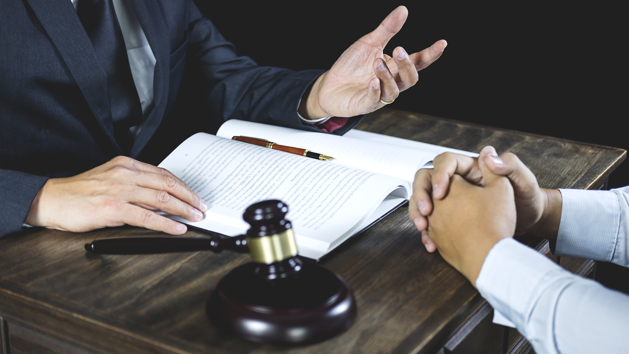 meeting and collaboration concept, businessman and male lawyer o