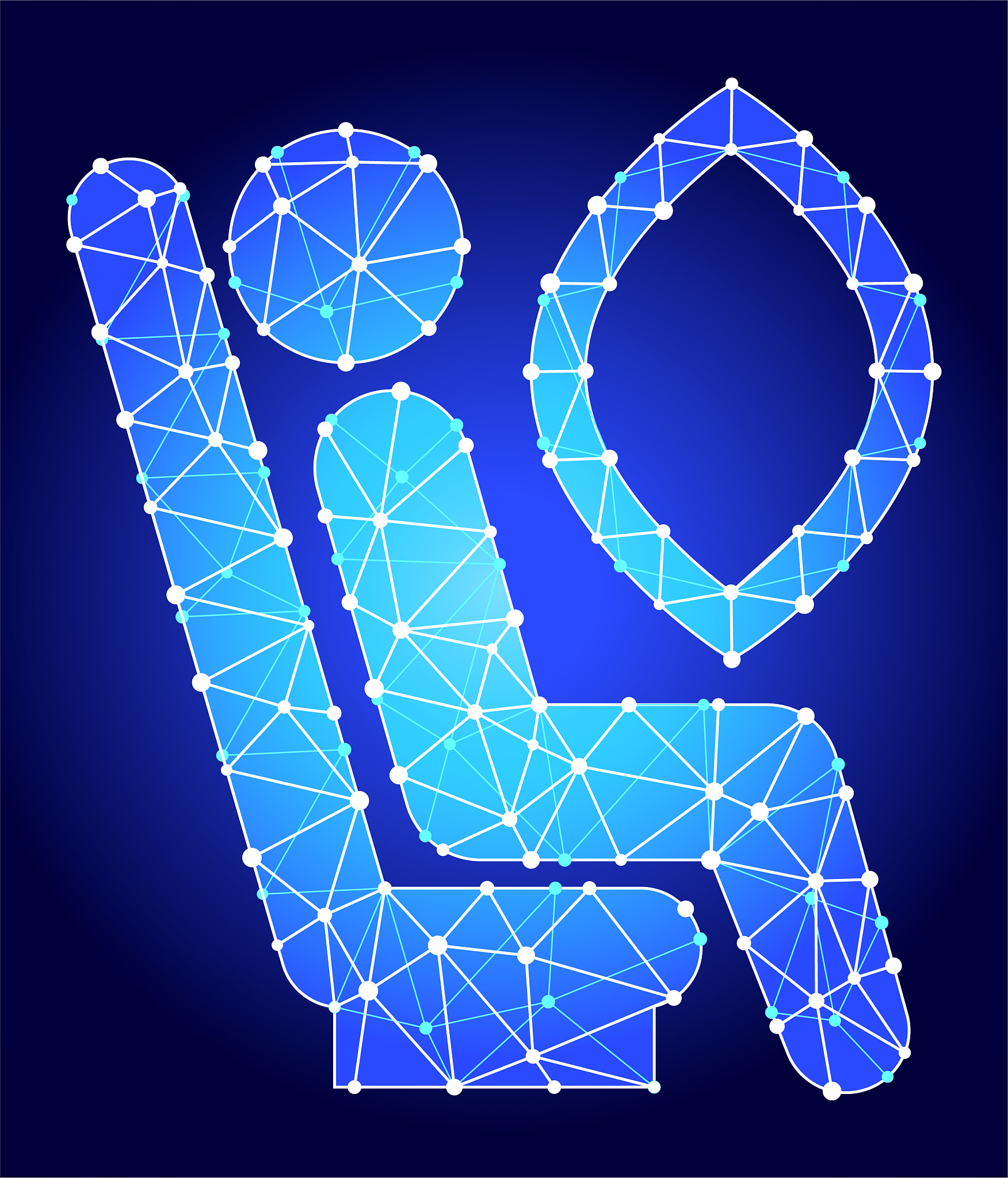 airbag blue triangle node vector pattern