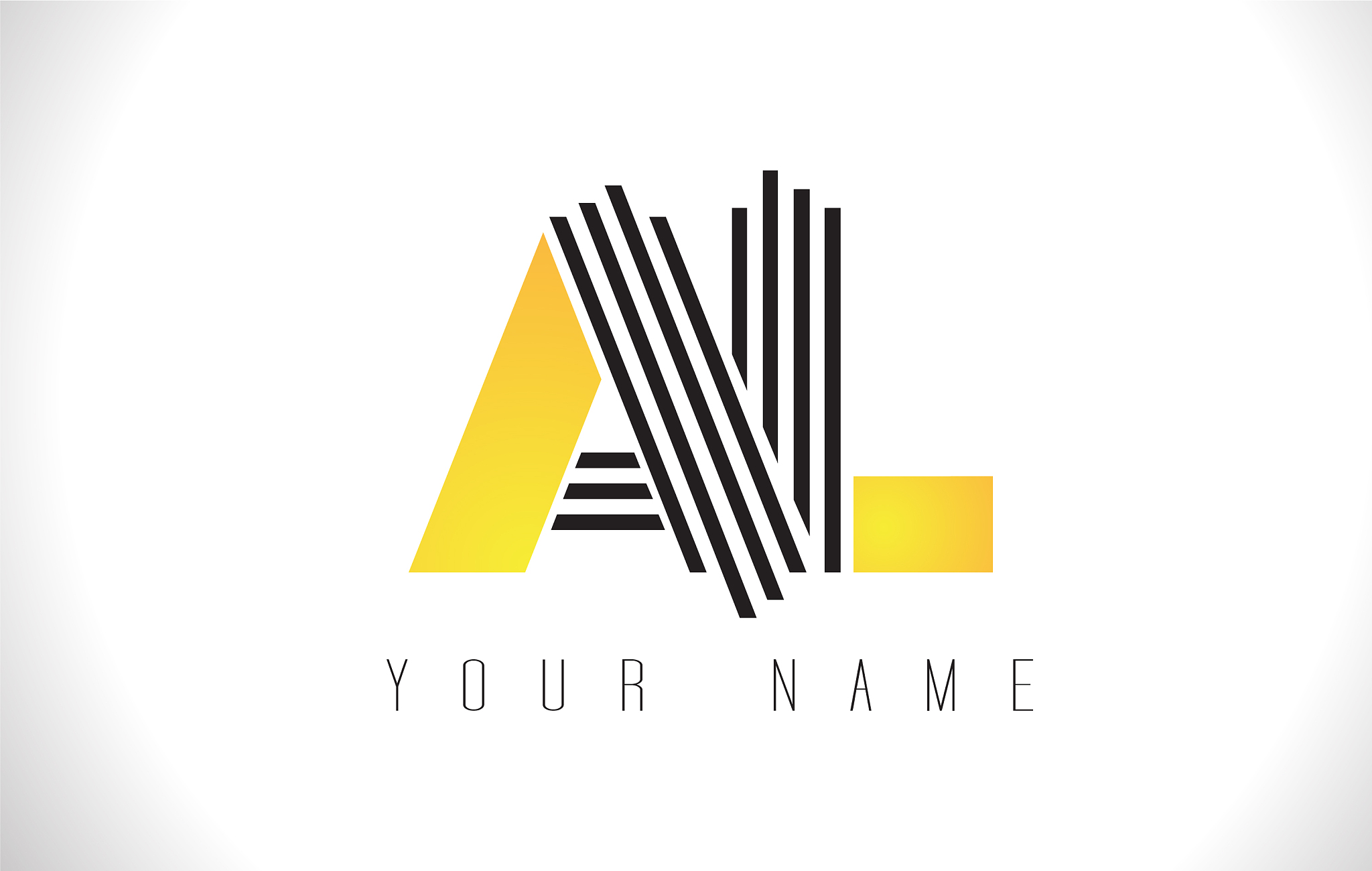 al black lines letter logo creative line letters